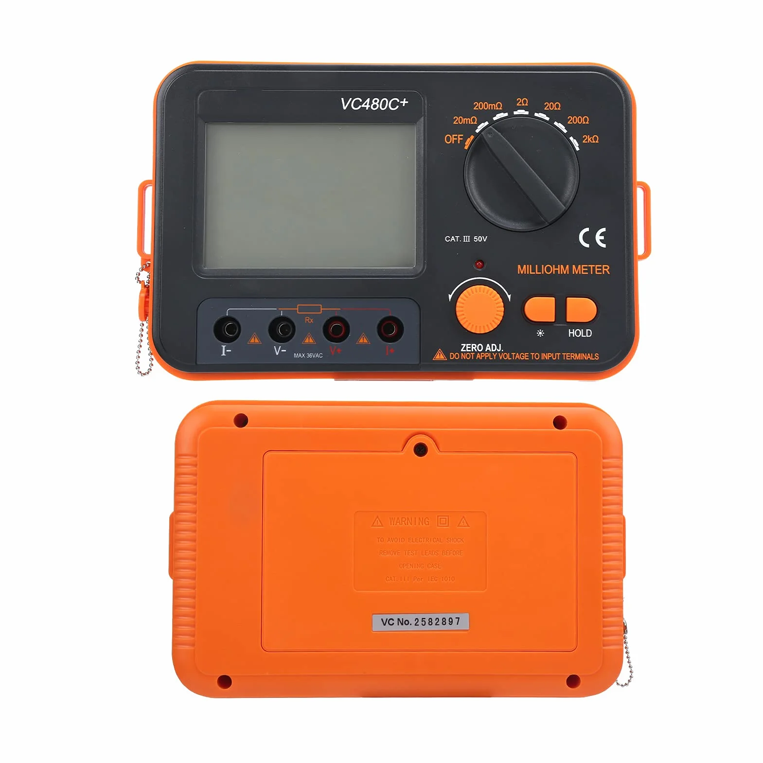VC480C Digital Milliohm Meter 4-Wire Low Resistance Tester LCD Display 0.01MΩ-2kΩ