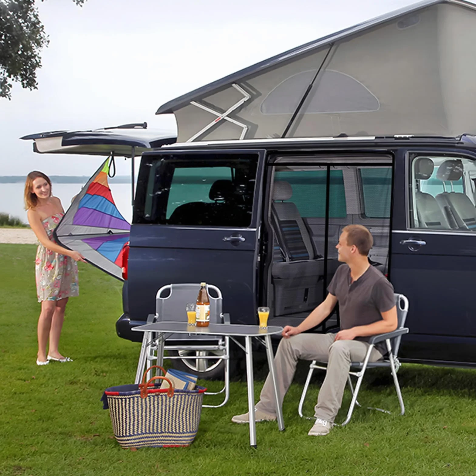 ZATOOTO Mosquitera Magnética para VW T5 T6 para Puerta Corredera - Cortinas Anti-Insectos para Camper Coche Furgonetas - Protección Solar Puerta Lateral Camping