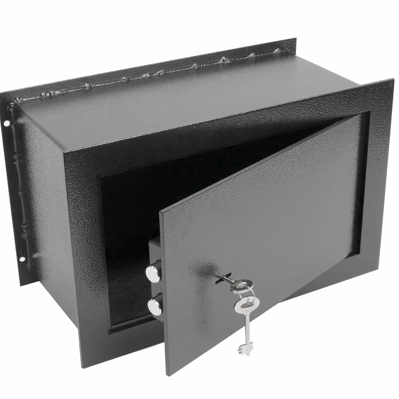 PrimeMatik - Caja Fuerte de Seguridad empotrada de Acero con Llaves 26x15x18cm Negra