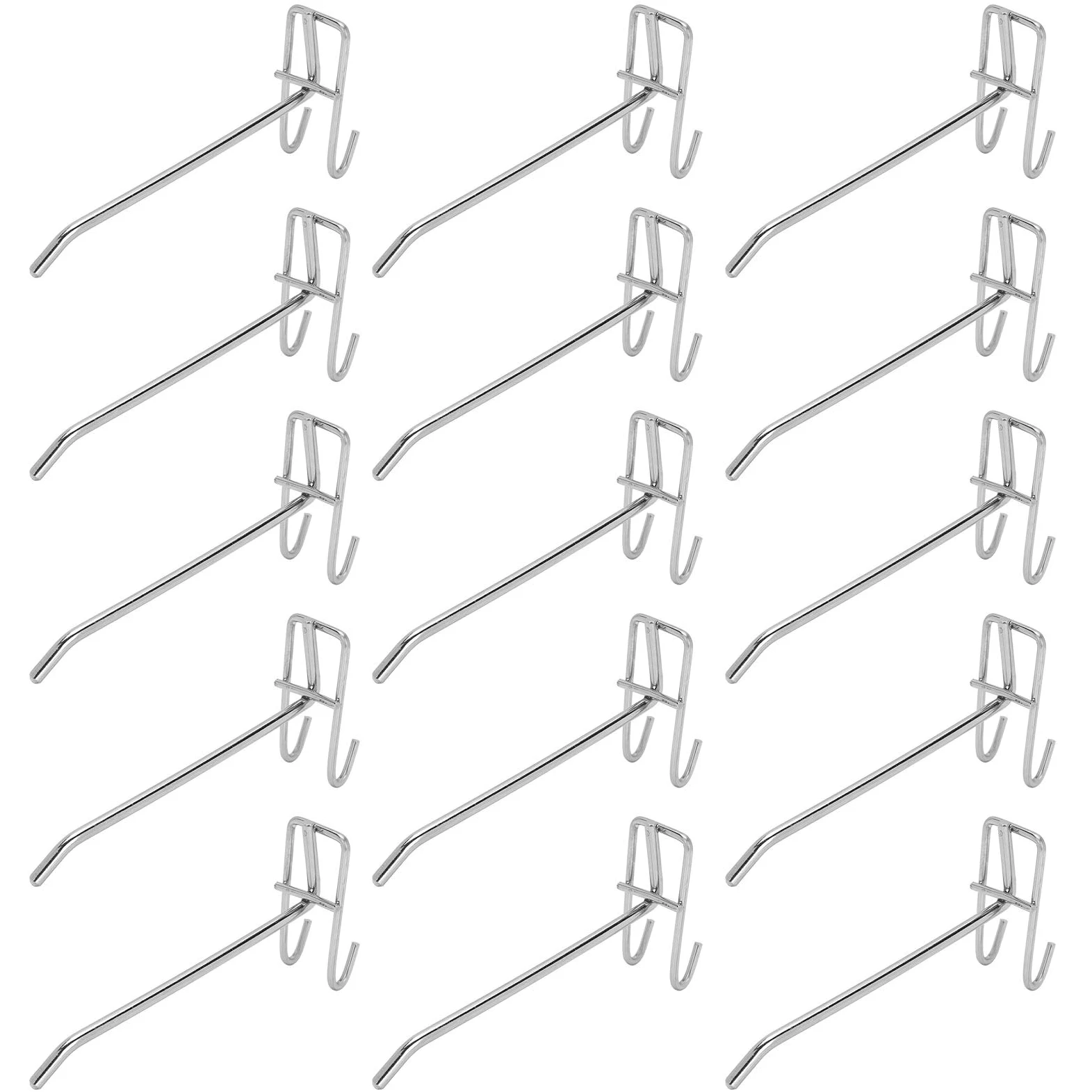 30 Piezas Ganchos para Tablero Perforado, Gancho de Placa Perforada de Metal de Rejilla Soporte de Pared para Exhibición Minorista, Artículos Colgante, Clasificación de Herramientas(15cm)