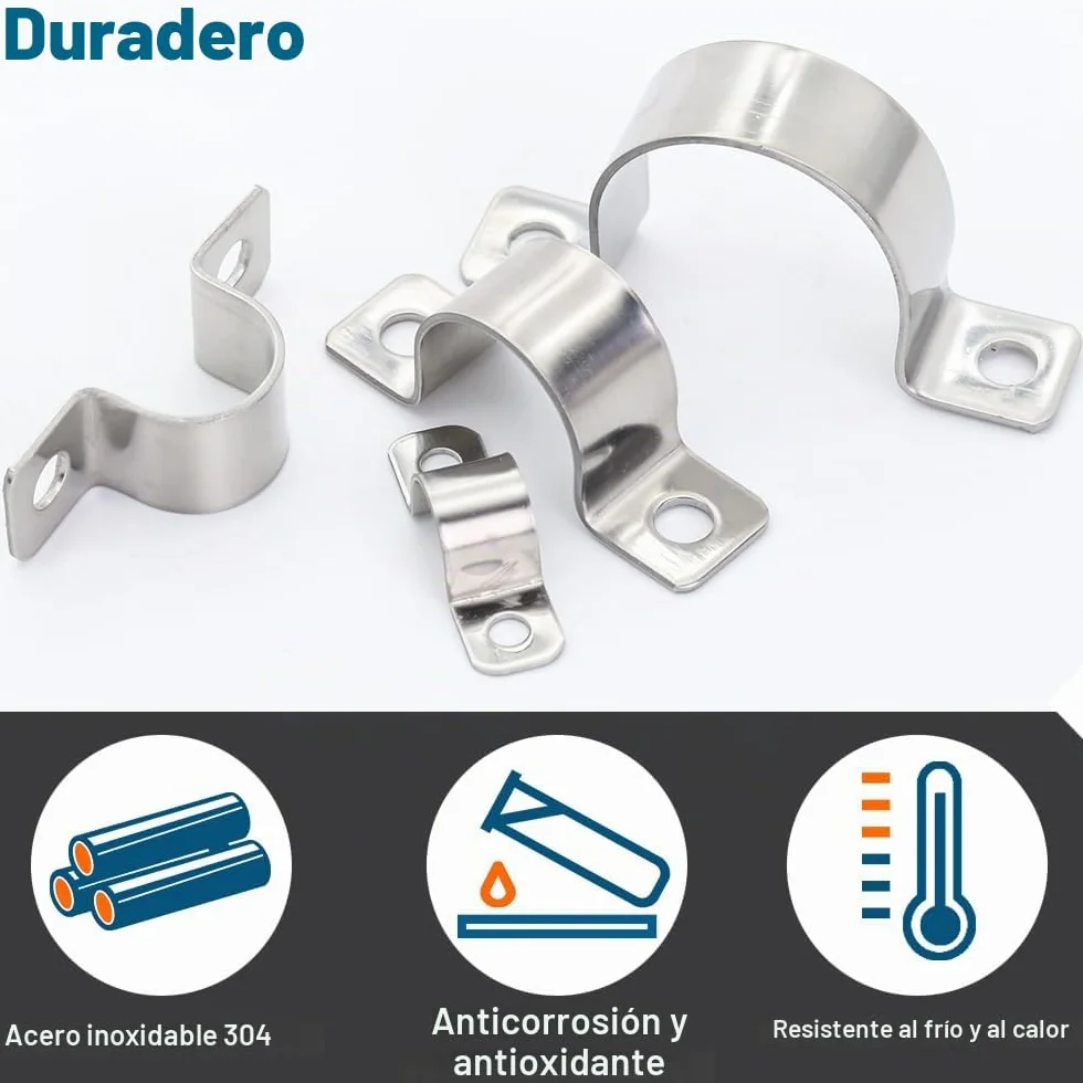 Abrazaderas Para Tubos Clip De Tubo De Silla De Montar 2 Agujero Abrazadera En Forma De U Ø 25 mm
