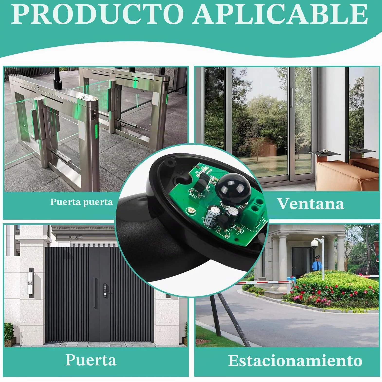 Kit de fotocélulas infrarrojas universales para automatización de portones y garajes, compatibles con 12/24V AC-DC, sensor de seguridad con filtro solar, resistente a la intemperie