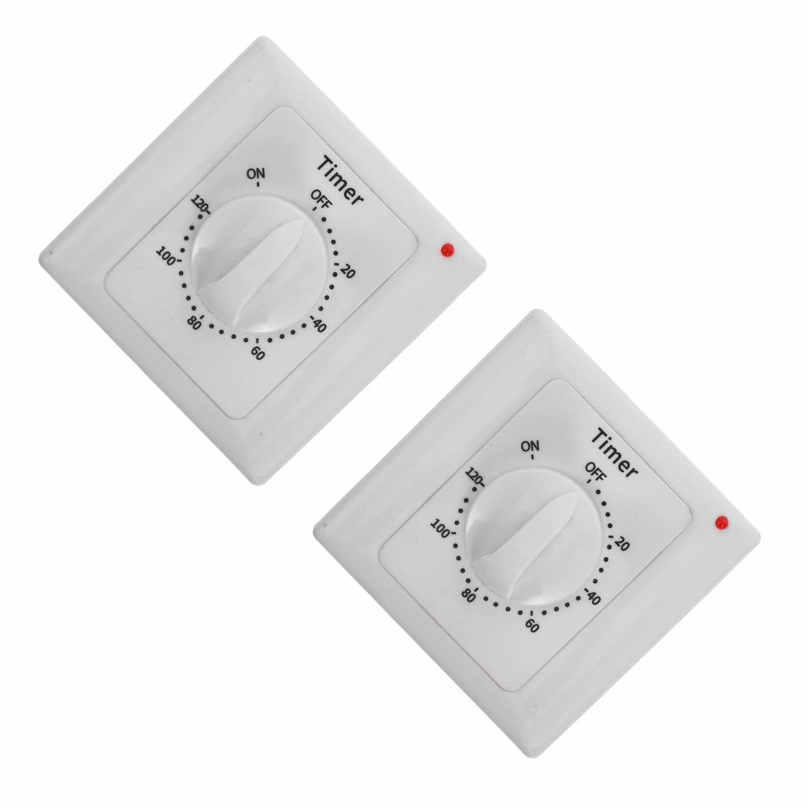 Tofficu Temporizador De Cuenta Regresiva De 120 Minutos (2 Unidades) - Temporizador De Pared con Botón Pulsador Manual con Indicador Led Modo Encendido/Apagado/Bypass para Luces