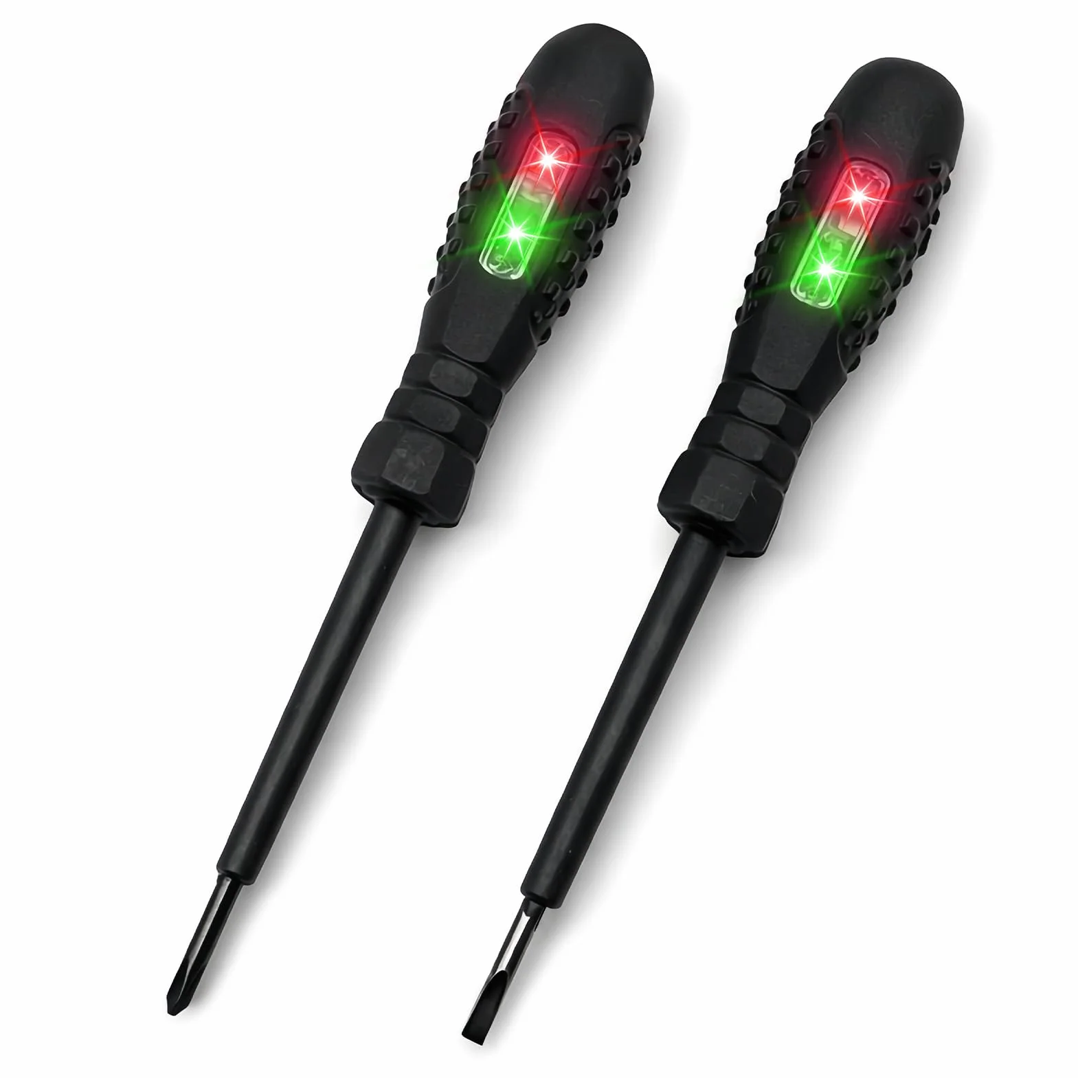 2 Piezas Probador de Voltaje con Destornillador,Herramienta de Prueba Eléctrica,Bolígrafo Probador de Voltaje Sin Contacto,con Rango CA 12V-220V, /Cero,Destornillador Estrella y Plano
