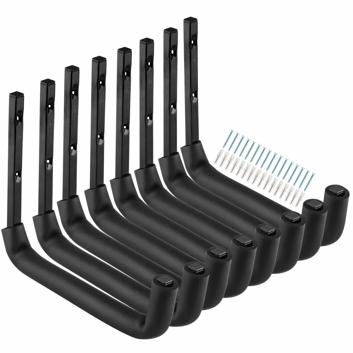 Paquete de 8 Ganchos de Almacenamiento para Garaje, Colgador de Almacenamiento para Escalera de Servicio Pesado de 25,4 cm, Estante Utilitario Montado en la Pared