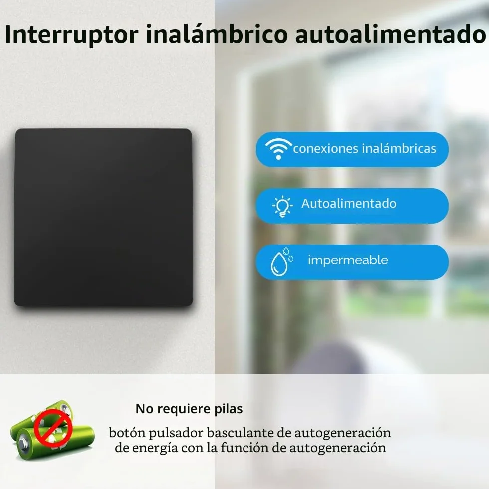 Interruptor Inalámbrico, 3 Interruptores de Iluminación Sin Batería Inalámbricos de Ida y Vuelta Con Transmisor y Controlador Receptor RF433 10A 240V (Kit 2 Vías)