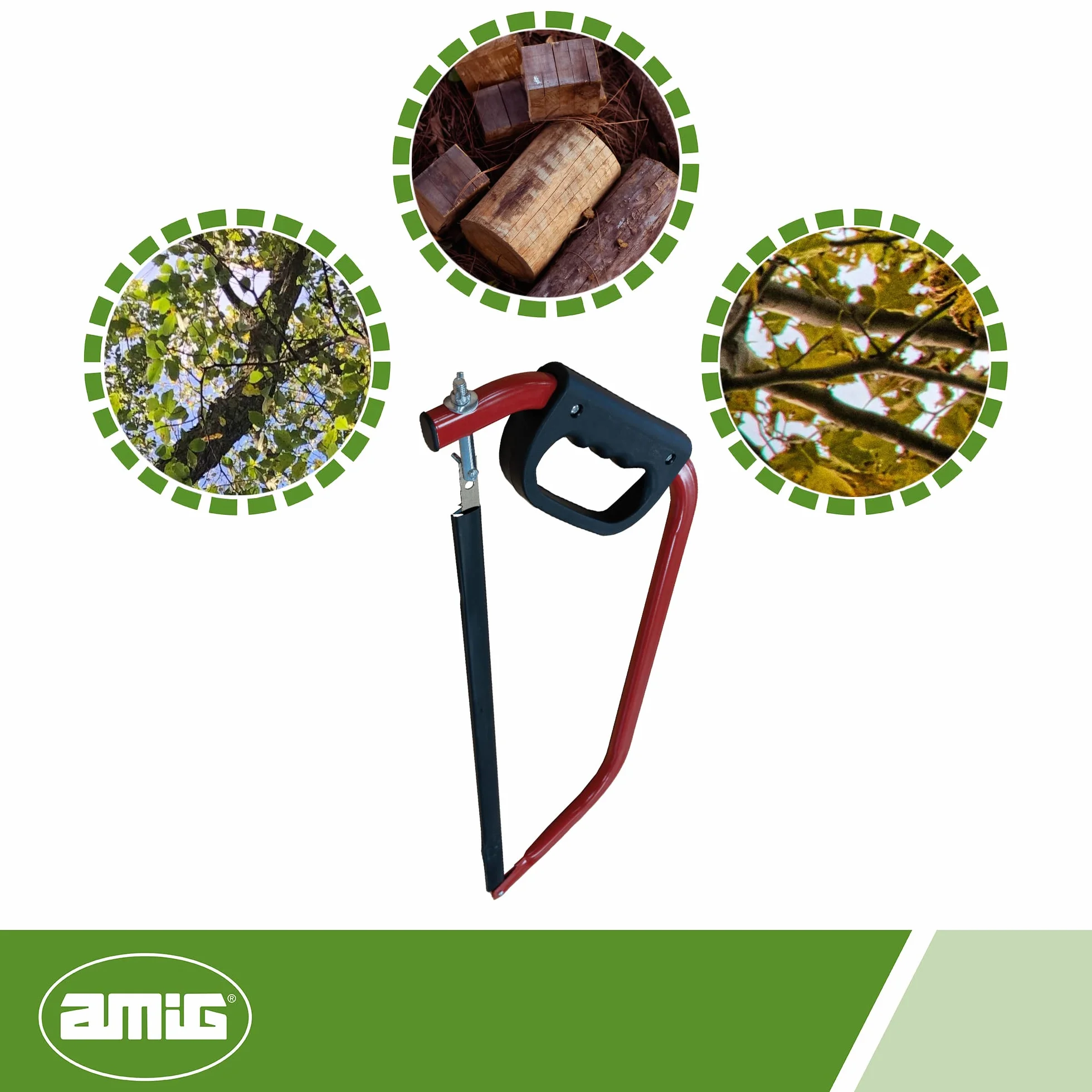 Amig Arco Tronzador Hoja de Sierra Recta de Acero 610 mm Dentado Universal para Madera Seca