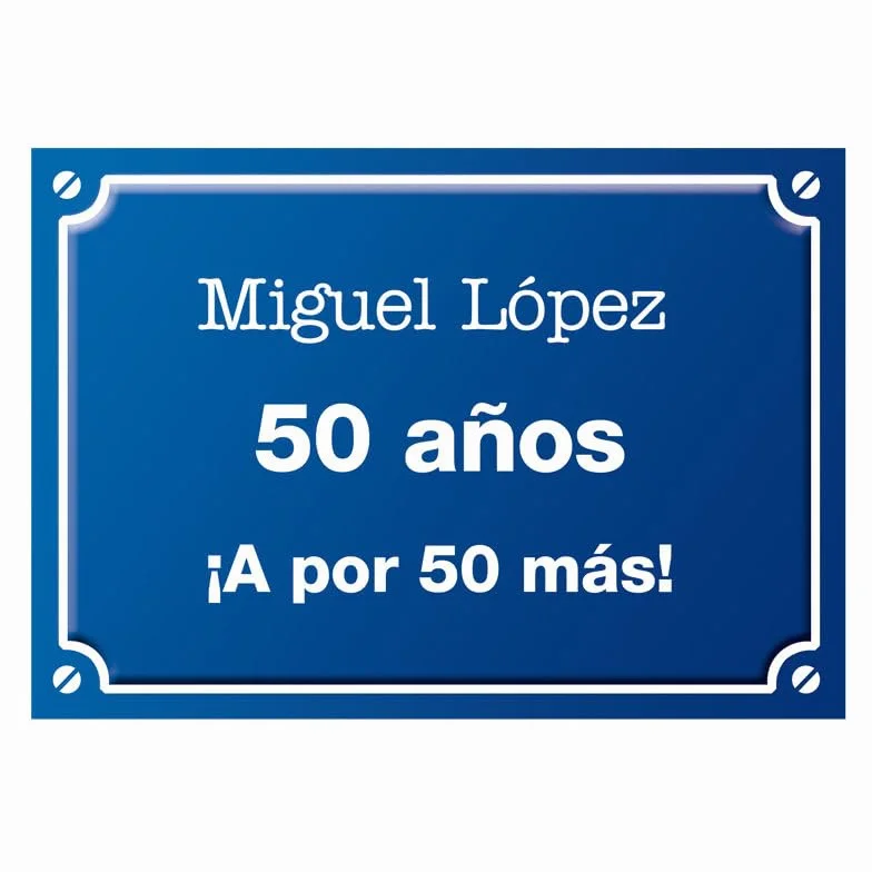 Placa de calle personalizada (Original) | PVC Comacel | 19x27 cm | Resistente, ligera y duradera | Cartel señalización interior