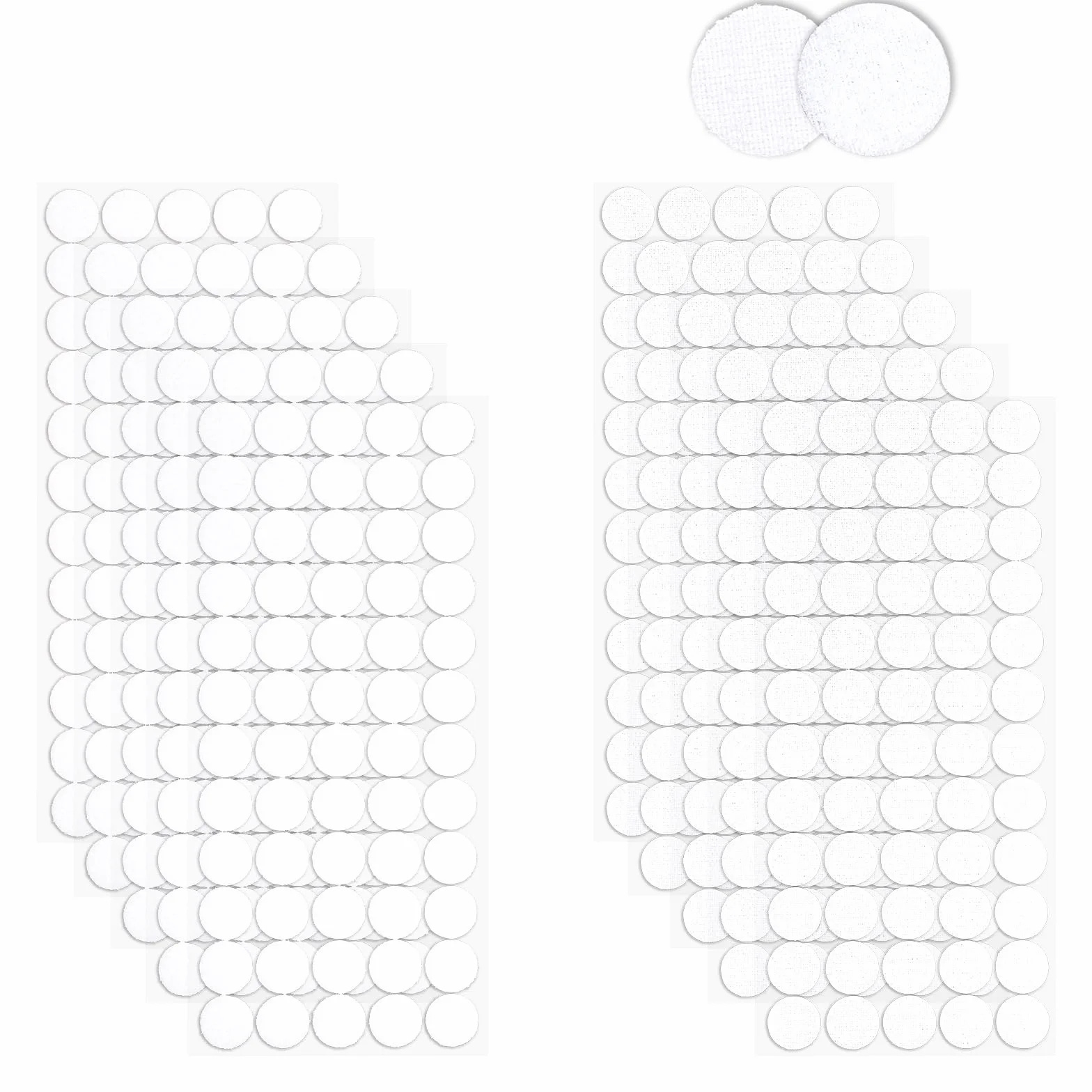 20mm Puntos Hook and Loop Autoadhesivos 600 Unidades 300 Pares Puntos Adhesivos Redondos Cinta de Puntos Autoadhesiva Autoadhesivo Doble Cara Redondo para papel,plástico,vidrio,metal,madera(Blanco)
