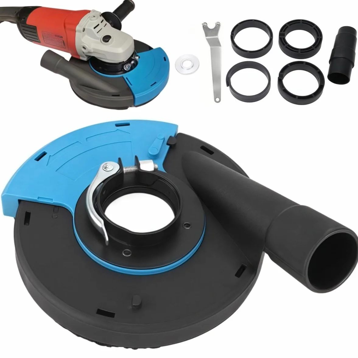 Recoge Polvo Amoladora de 125 mm con Cubierta Antipolvo para Hormigón - Kit Completo para un Trabajo Impecable