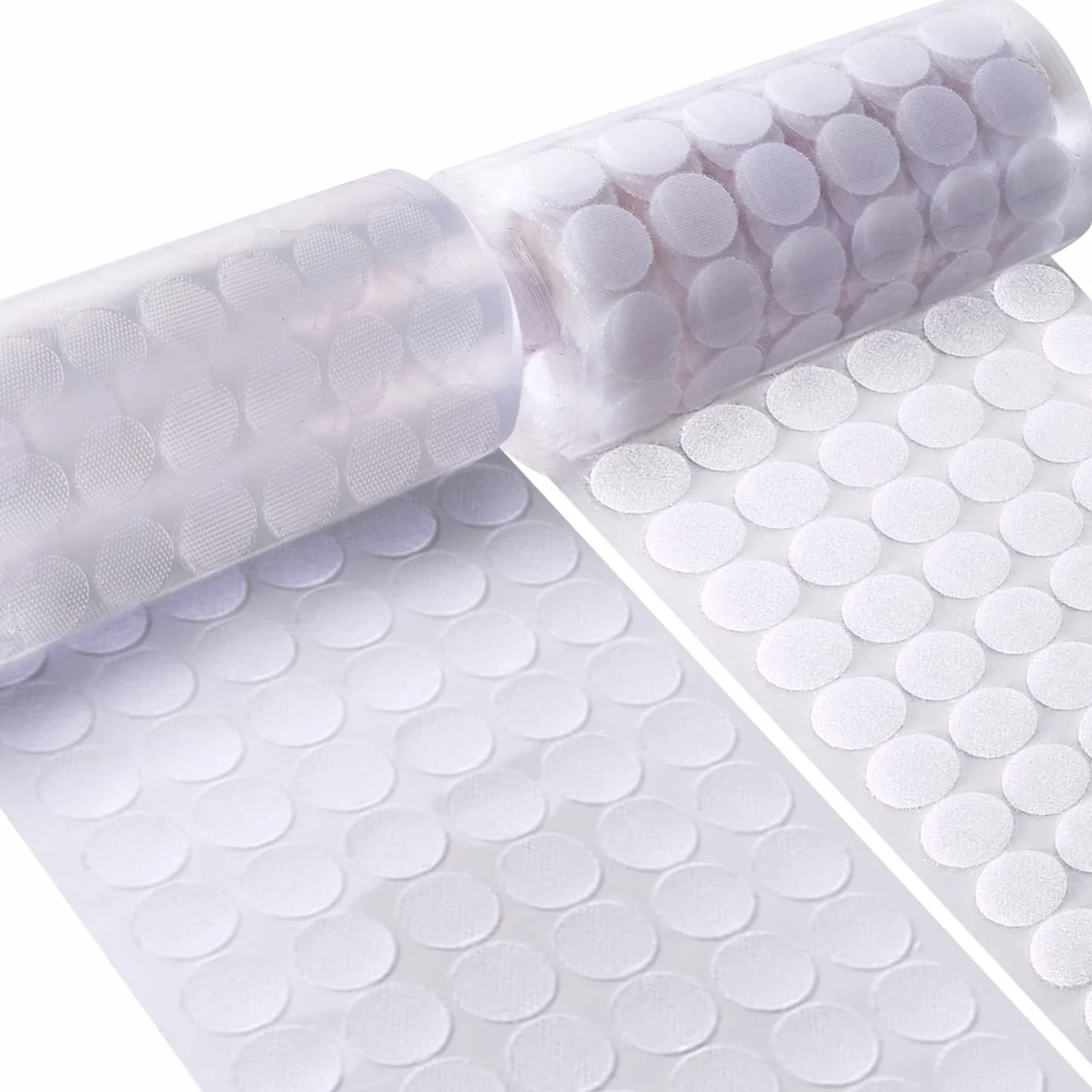 504 Pares Adhesivo Redondo 15mm, Lunares Adhesivo Cintas Autoadhesivo Puntos Adhesivos Doble Cara(Blanco)