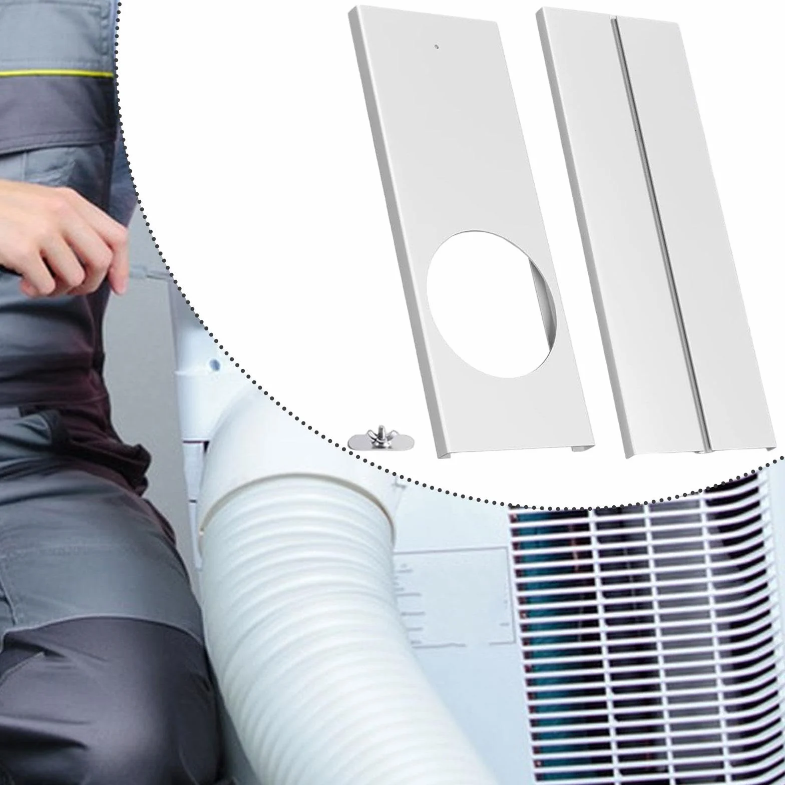 Kit de Sellado para Ventanas de Aire Acondicionado Portátil, Placas de PVC Profesionales