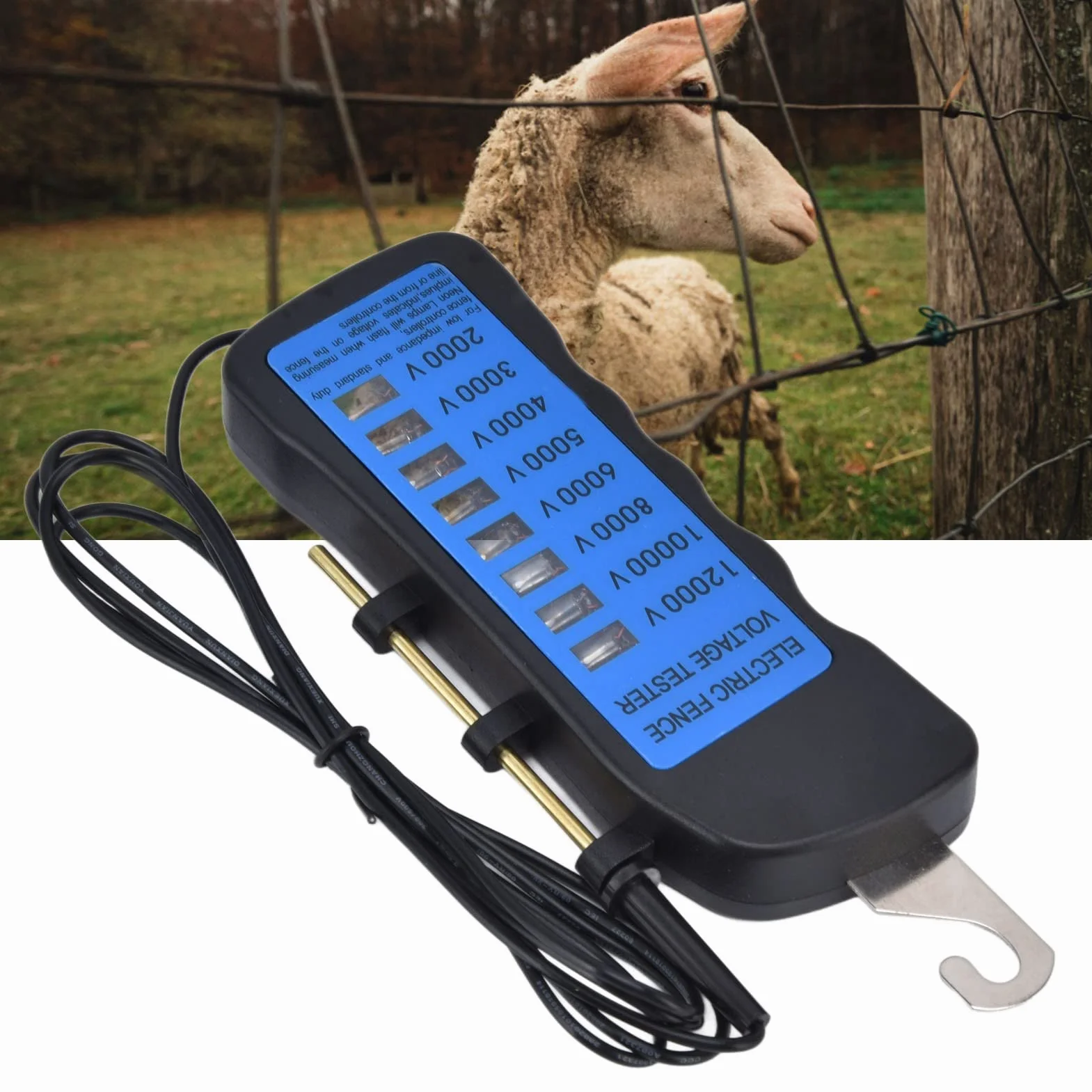 Probadortaje De La Cerca Eléctrica, 12Kv Neón Valla taje, 2000 A 12000 V Luces Indicadoras Prueba Agua Probador para Granja Inicio Jardines Ganadería