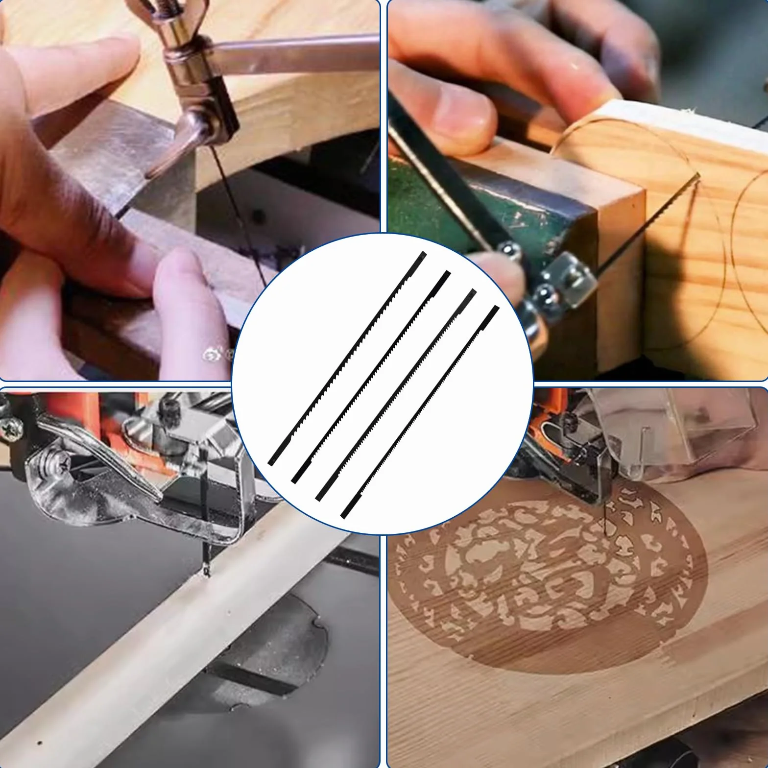 Hojas de Sierra de Marquetería 16 Piezas, Corte Fino Estándar para Madera, Espuma, Plástico, Metal Blando