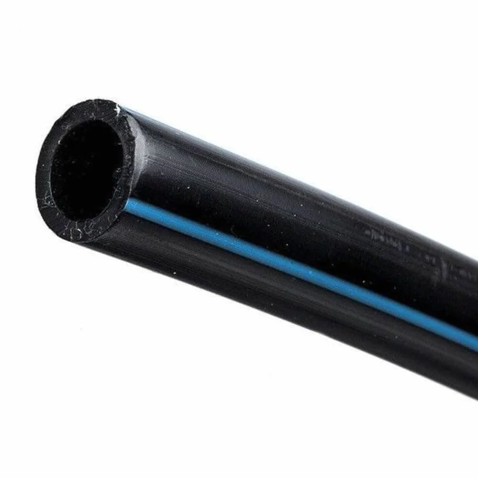 Tuberia agua potable 25mm 10 bar 100m PE100 Alimentaria alta densidad Polietileno banda azul AENOR negro