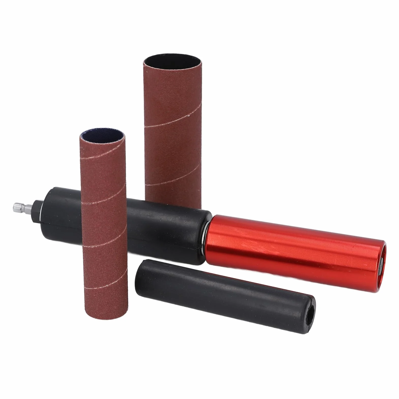 Juego de Tambor de Lijado de Óxido de Aluminio, Adaptador para Taladro con 100 Hojas, Amoladora para Uñas de Perros y Pulido de Madera Metal