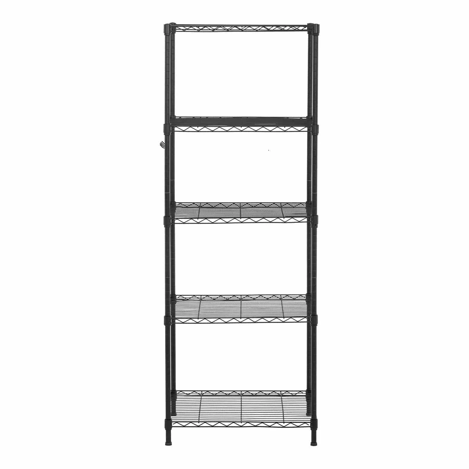 Royal Catering Estantería De Metal Estante Metálico RCMR-1500P19T (55 x 45 x 149,5 cm, Capacidad de carga total: 150 kg, 5 estantes, 4 ganchos, Negro)