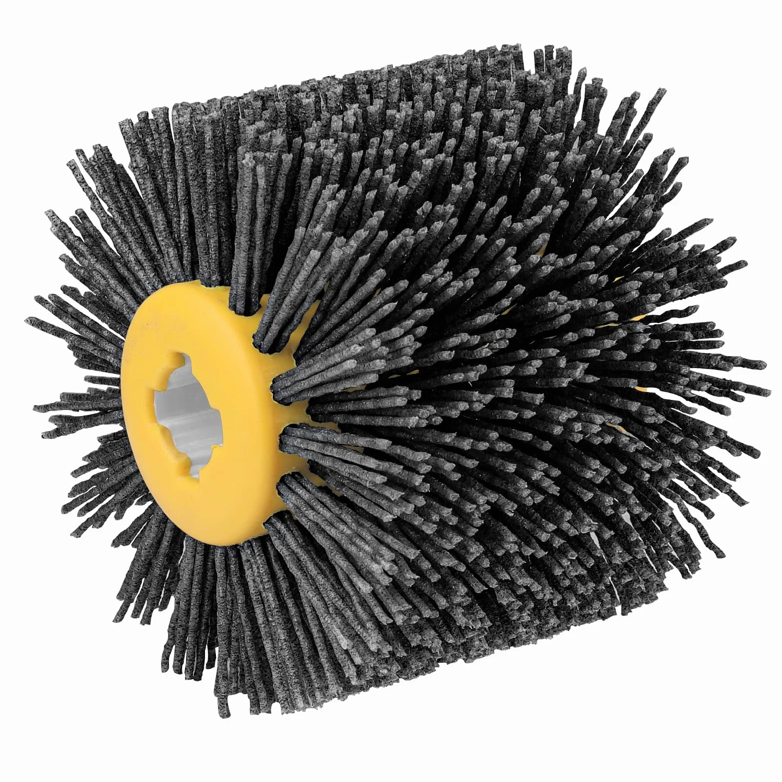 cepillo abrasivos grano 60, 120 x 100 mm, nailon para procesamiento de madera, grit bristle para máquina de satinado, rueda de alambre (Gris)