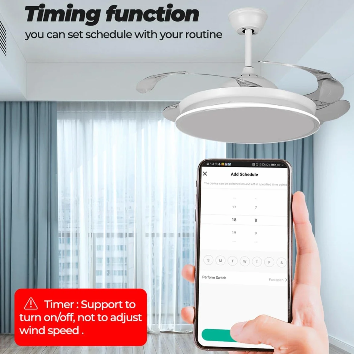 Interruptor inteligente para ventilador de techo con 4 velocidades, WiFi, mini relé inteligente, módulo de interruptor DIY, 150 W máx., requiere cable neutro, compatible con Alexa