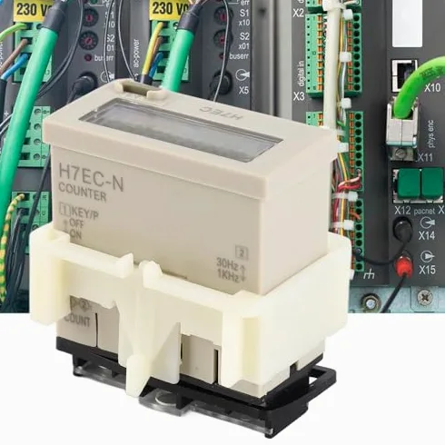 Contador Electrico H7EC-N Sin Voltaje de Entrada LED Medidor de Contador Digital Contador Eléctrico Digital Pantalla LCD de 8 dígitos 0-99999999 Rango de Conteo Totalizador Digital Con Soporte