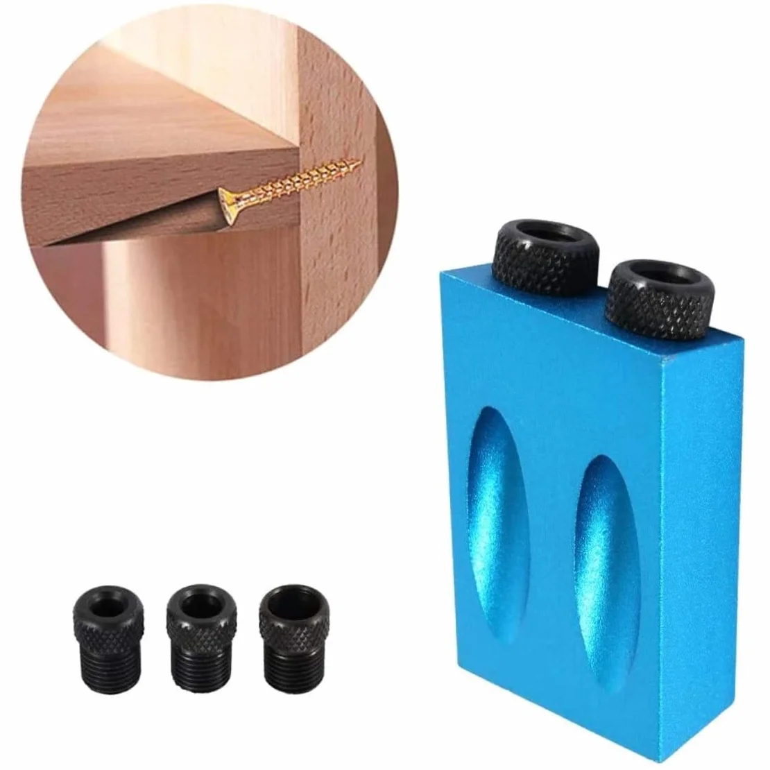 Tornillo de Bolsillo Jig Dowel Kit Carpintería Guías de Madera Ángulo