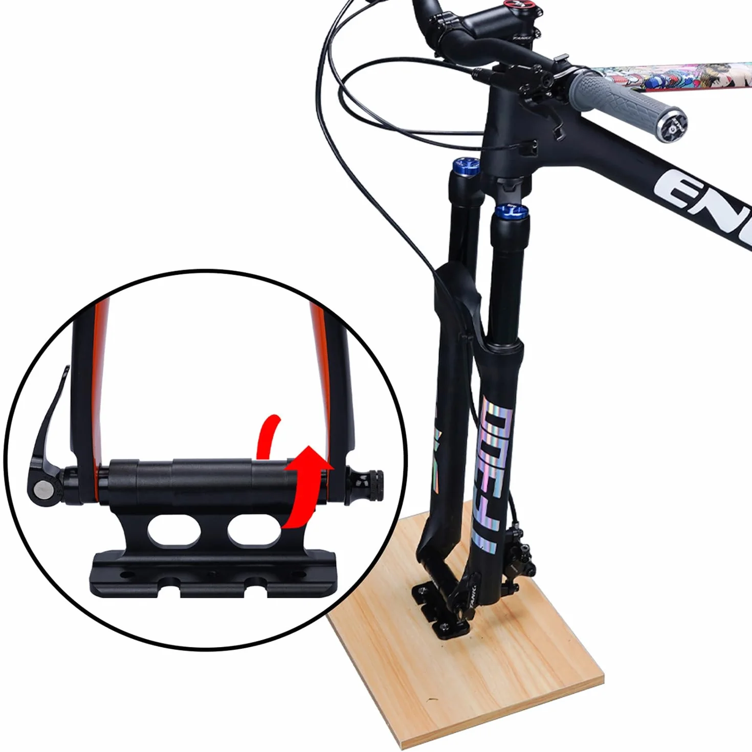 Soportes De Horquilla para Bicicleta, Montaje De Horquilla De Bicicleta, Clip Fijo De Horquilla Delantera, Portabicicletas De Liberación Rápida, Soporte De Horquilla De Liberación Rápida
