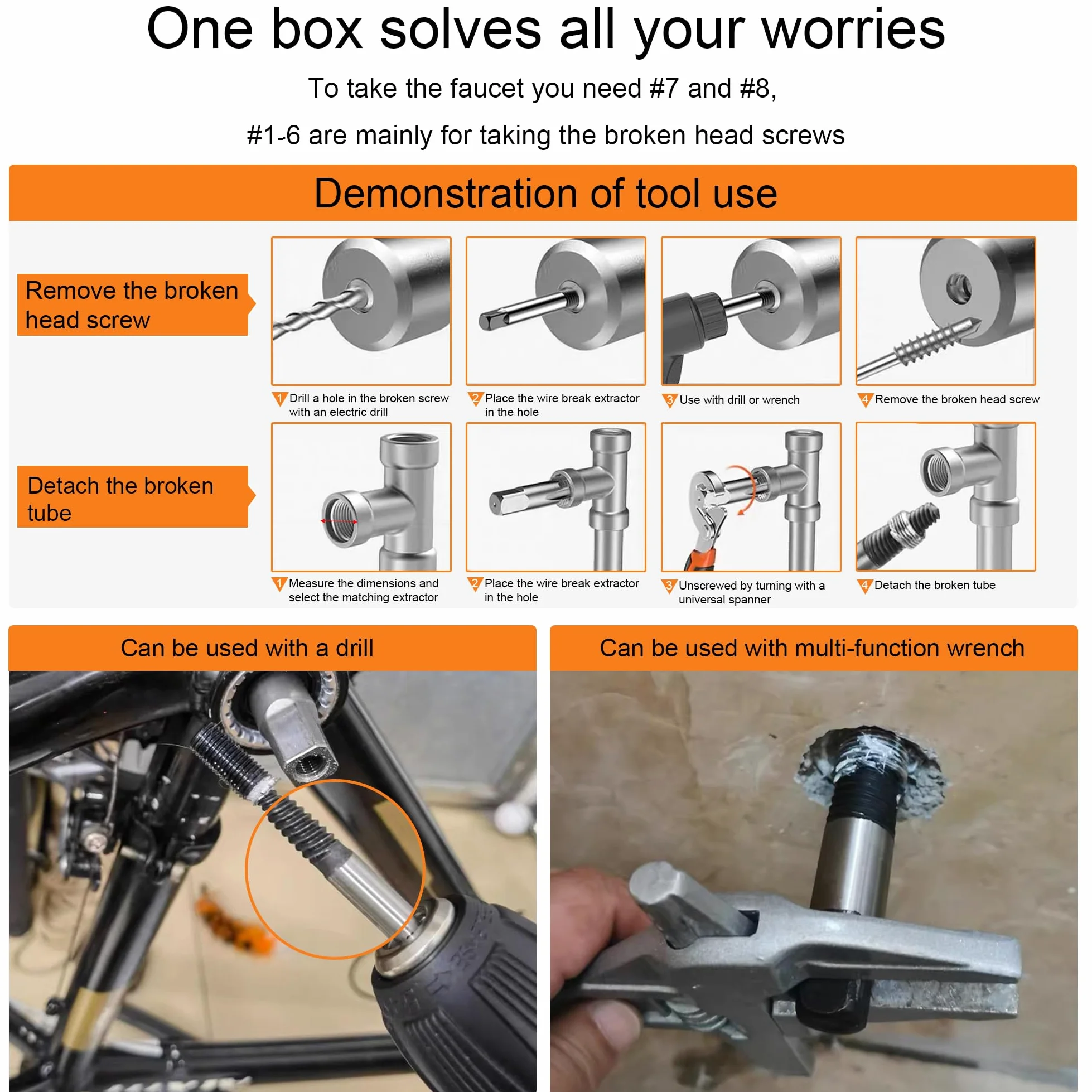 Juego de extractores de tornillos, herramientas de desenroscar tornillos, juego de destornilladores izquierdos, extractor de tornillos, Para Tornillos Rotos o Dañados