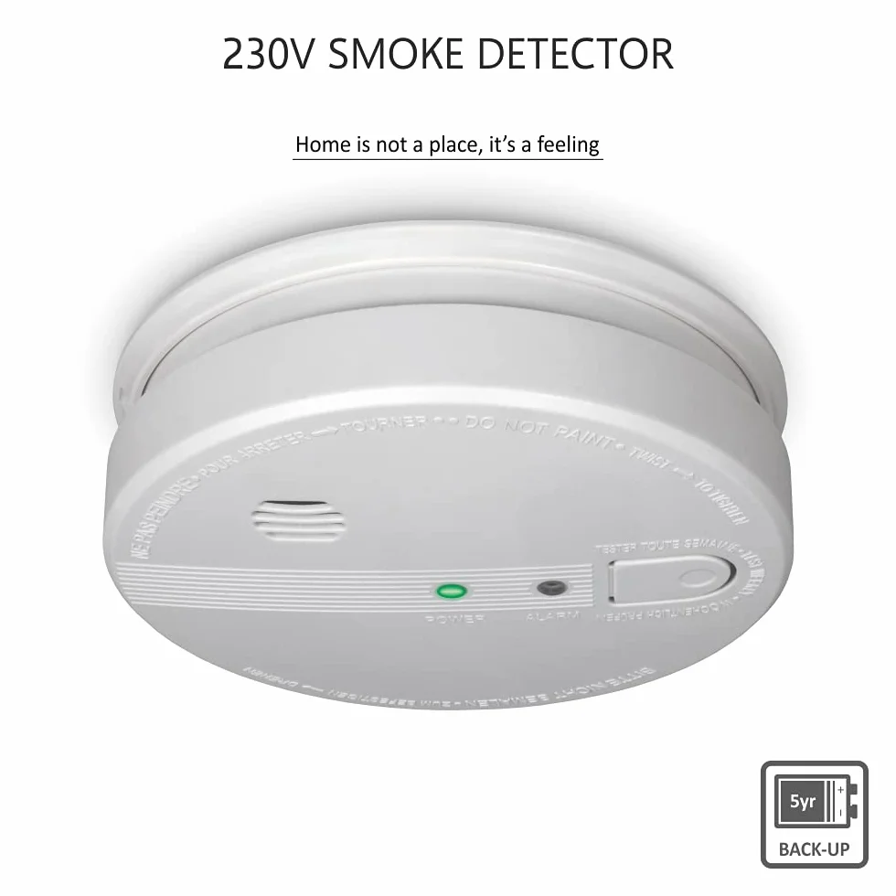 ELRO FS1105P Detector de Humo - 230 Voltios - cableado - conectable en Red con batería de Reserva de 5 años