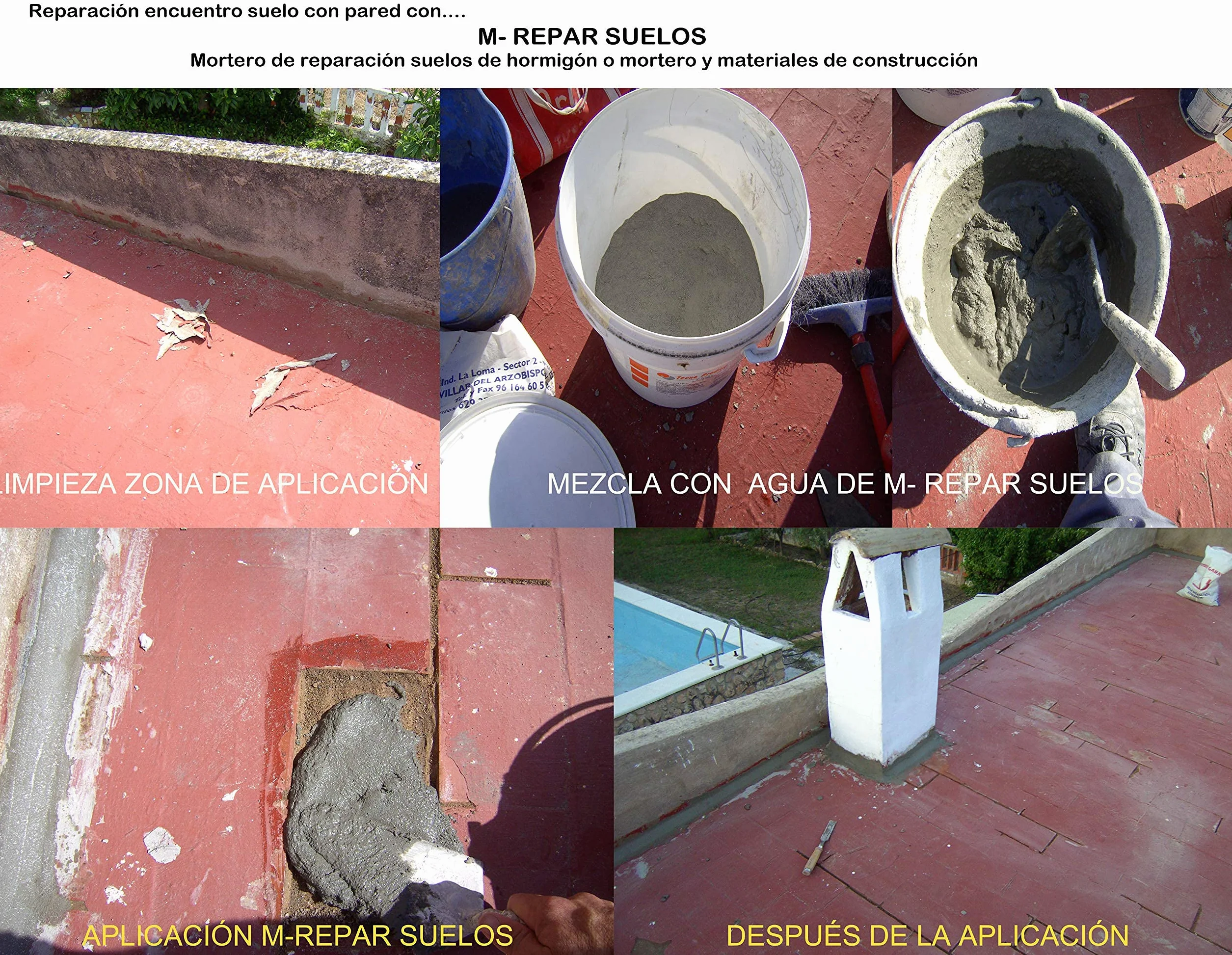 Mortero de reparación suelos hormigón M-REPAR SUELOS Tecno Prodist 5 kg Kit