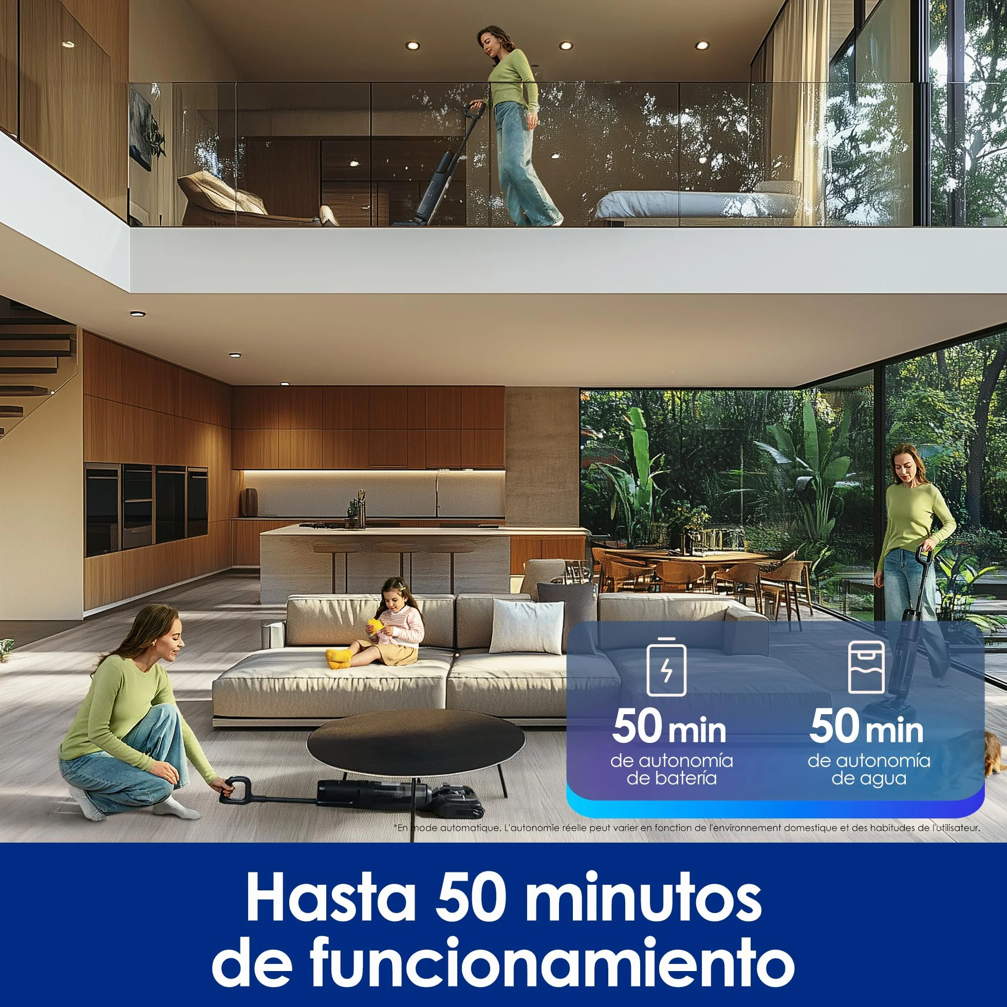 Tineco Floor One S7 Stretch Ultra Aspiradora inalámbrica en seco y húmedo 21.000 Pa 50 Minutos Autonomía Autolimpieza FlashDry 85°C