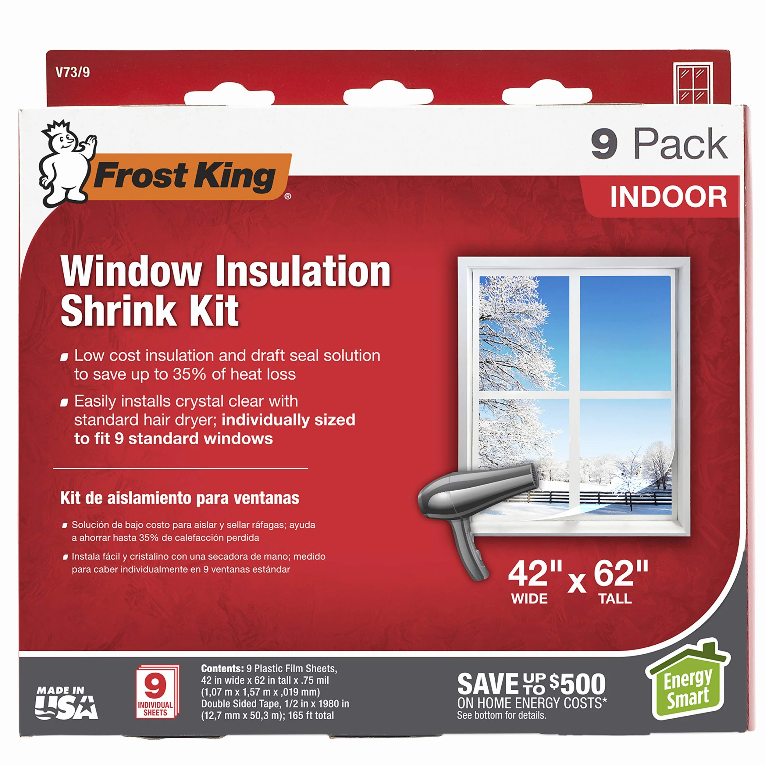 Frost King interior Shrink Kit de ventana, V73/9H