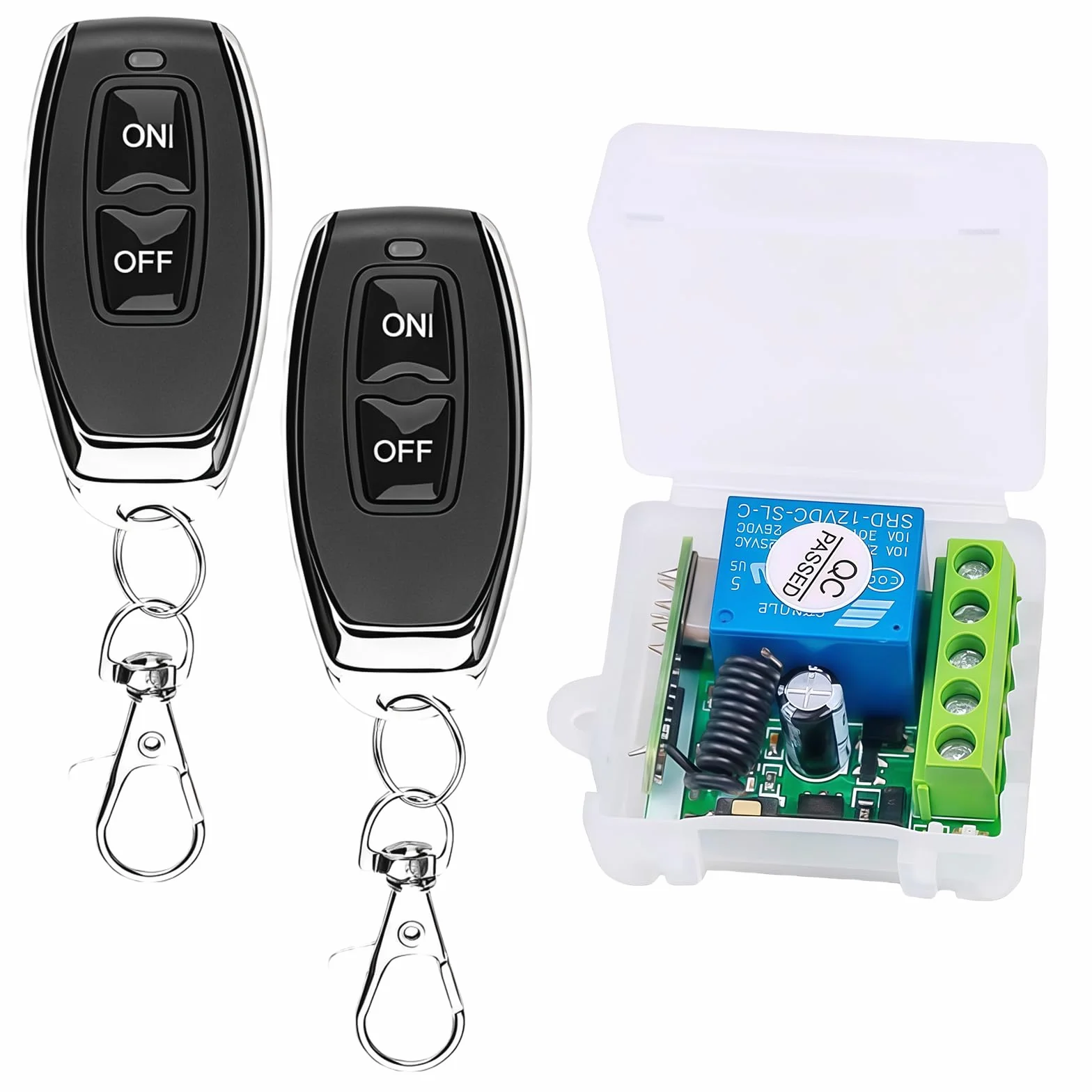 Mando a Distancia Interruptor Inalámbrico 433 MHz 12 V Relé con 2 Transmisores