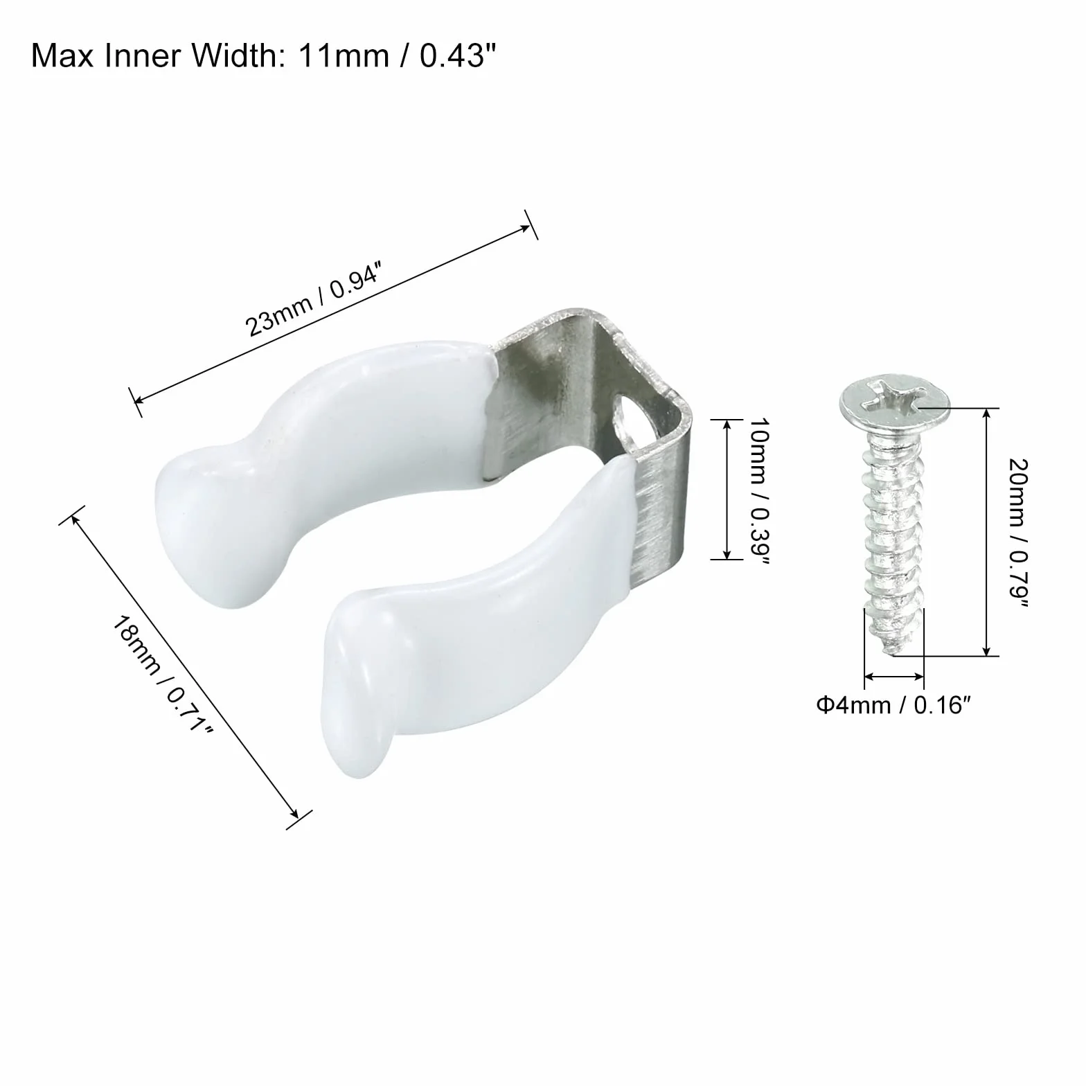 Sourcing Map 10 Piezas Soportes para Tubo Fluorescente T5, U Clips Acero Inoxidable