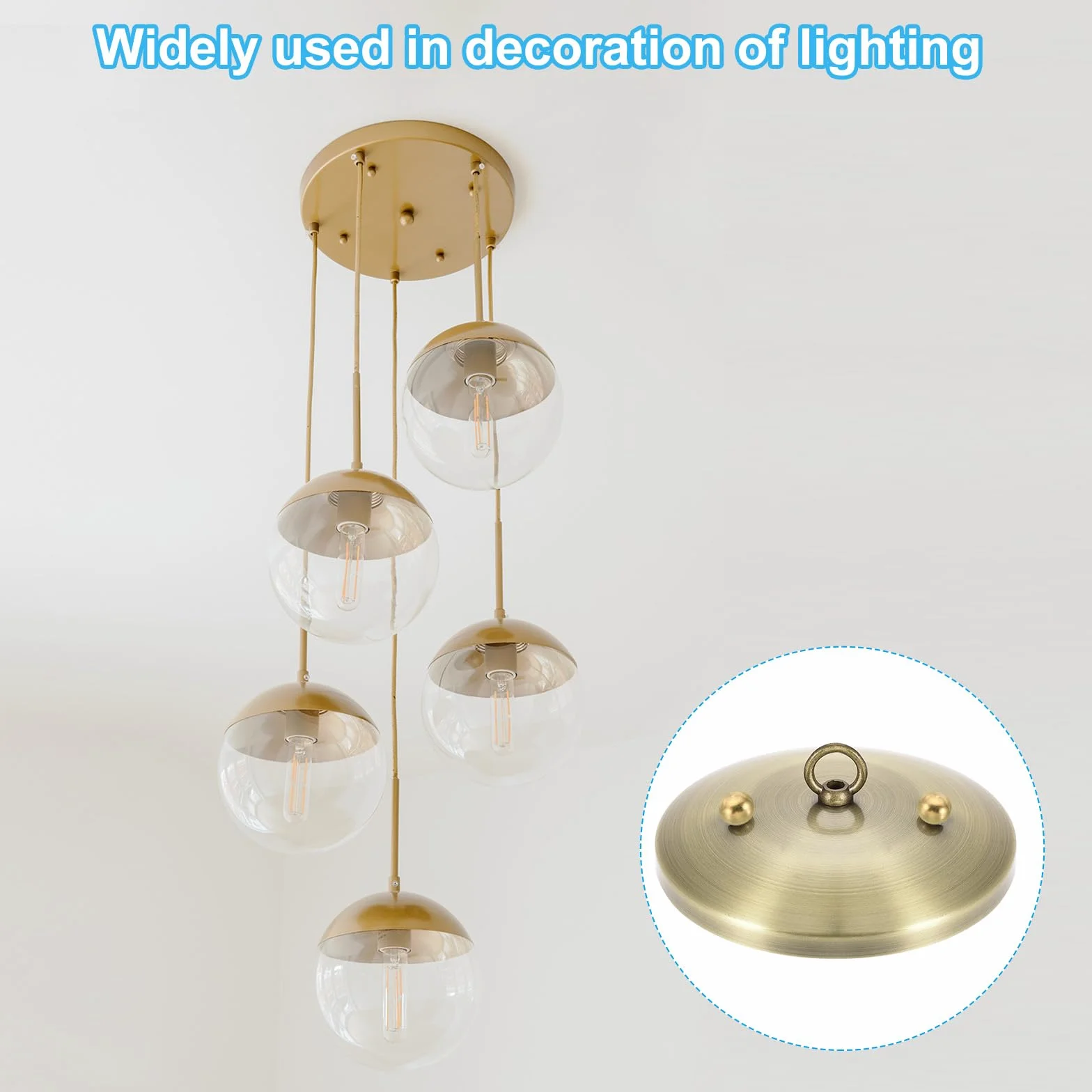 PATIKIL M6x1 Rosca Tapa Tuercas Perilla, 20 Paquete Latón Bola Lámpara Decoración Tornillo Tapones Tuerca Cubierta Tuerca para Muebles Iluminación o Bricolaje Proyecto 12mm
