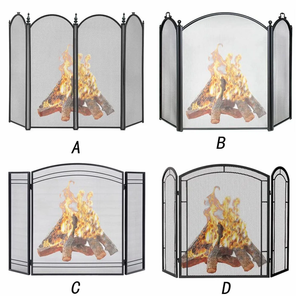 Salvachispas Chimenea Moderno Chimenea Pantalla de partición Tri-Fold Con Net Hogar Chimenea Puerta protectora Decoración de la puerta Spark barandilla Seguridad Cerca de seguridad ( Size : B )