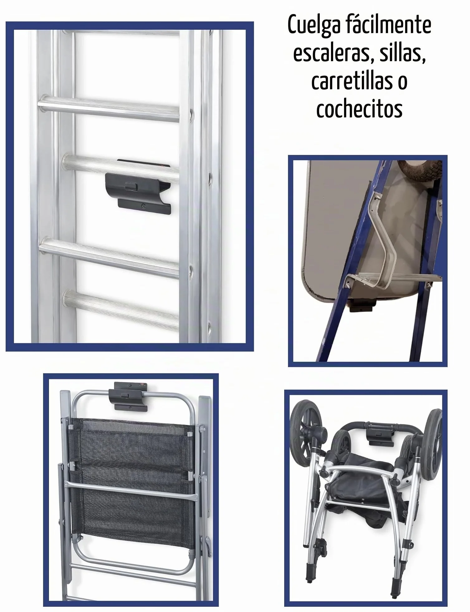 Gancho Pared para Escalera Soporte Multiuso Garaje Organizador Herramientas
