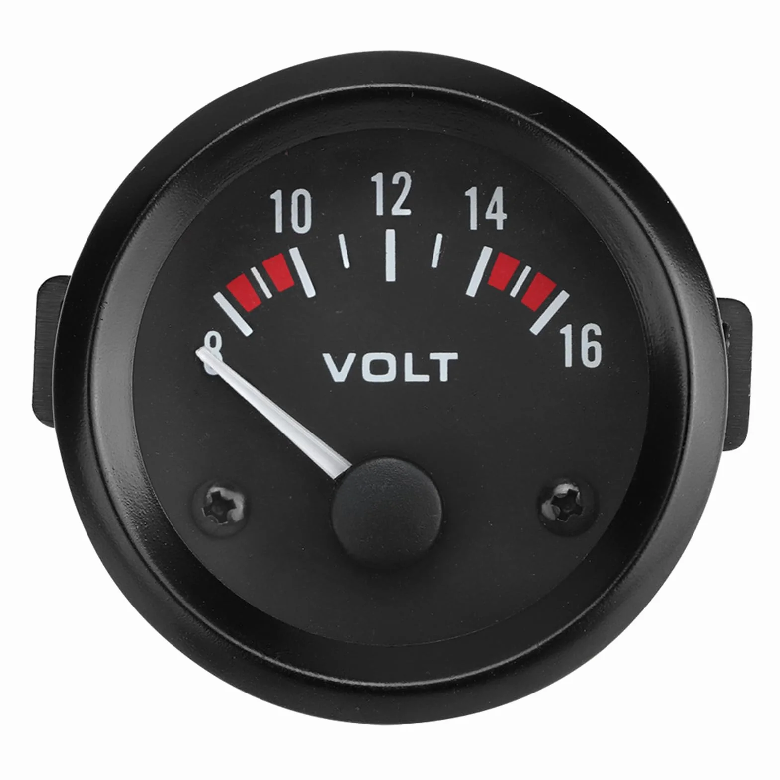 Voltímetro universal para coche 12 V, indicador de voltaje 2" (52 mm), rango 8-16 carcasa aleación aluminio, fácil instalación, compatible con sistemas alimentación automotriz
