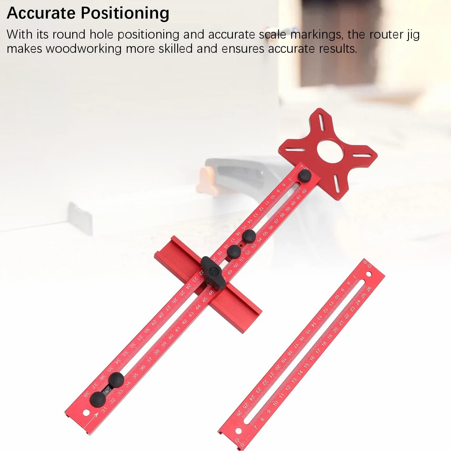 Jig de Corte de Círculo de Aleación de Aluminio para Carpintería de Carpintería, Guías de Enrutadores de Carpintería, Herramienta de Carpintería de Precisión, Recorte y Surcos