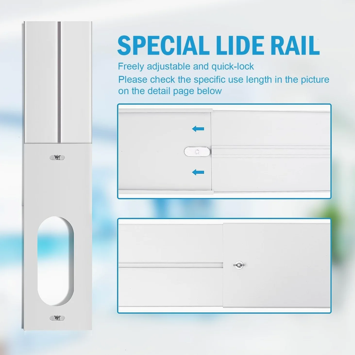 Kit de deslizamiento de ventana elástico,Kit de Sello de Ventana Universal para Aire Acondicionado Portátil,Manguera de escape con acoplador,Kit de ventilación de CA ajustable para ventanas correderas