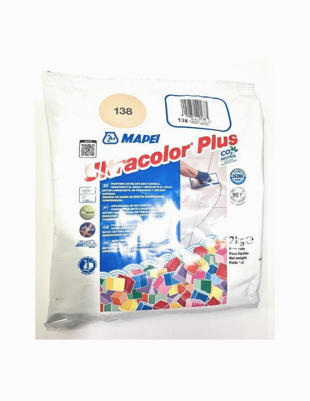 MAPEI Mortero de juntas Ultracolor Plus (138) Almendra 2Kg