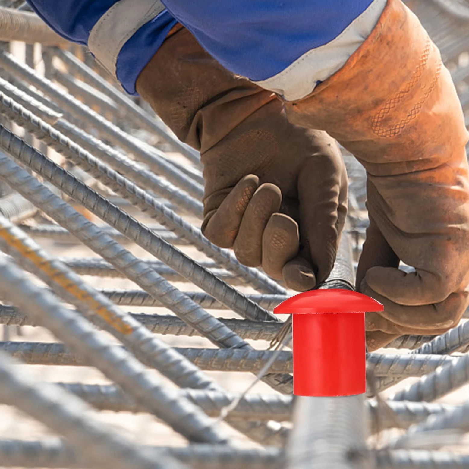 Hemobllo 30 Tapas Protectoras de Seguridad para Varillas de Refuerzo de Plástico Rojo, Resistentes al Desgaste y Compresión, Ideales para Construcción