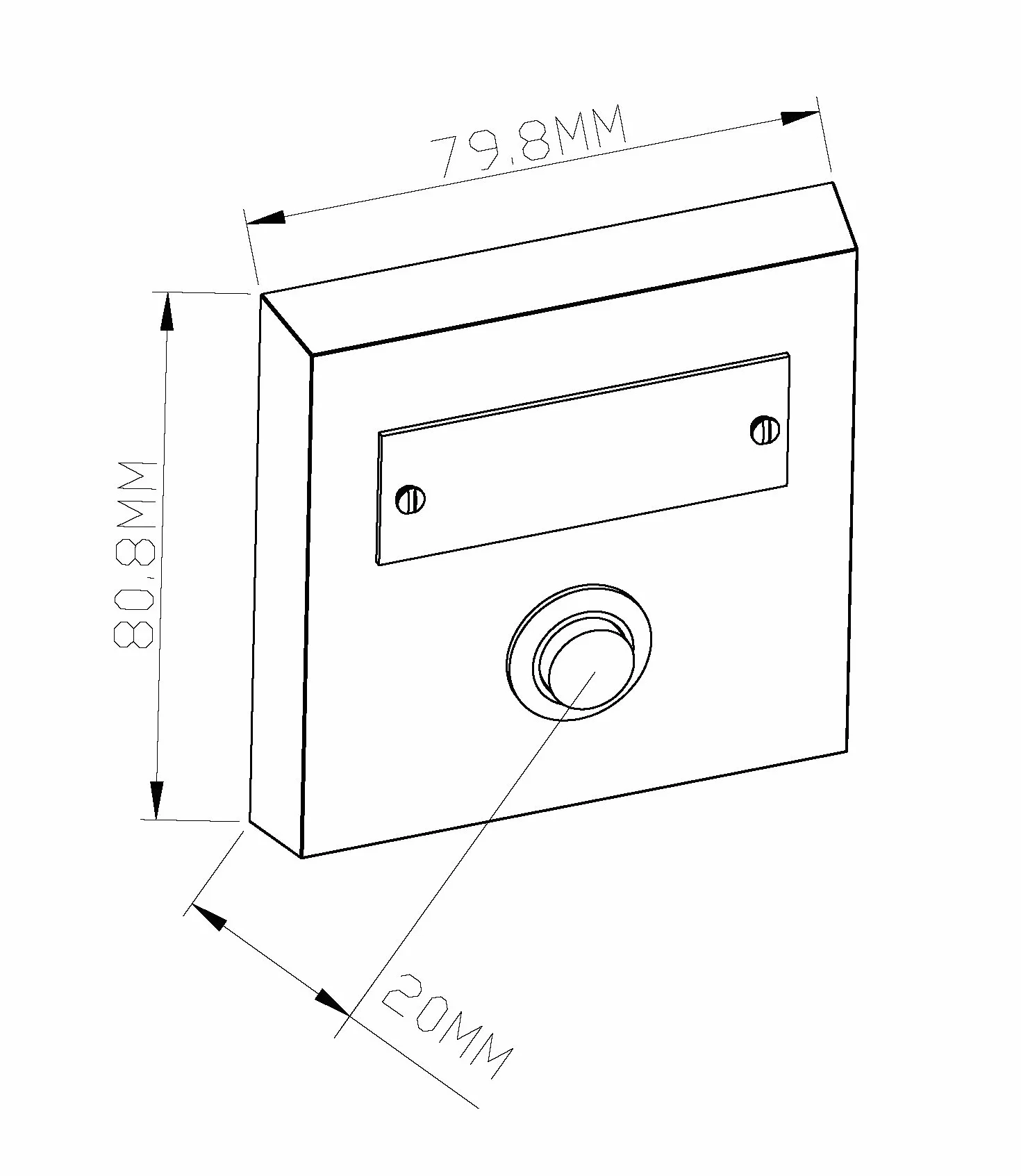 HUBER Pulsador de timbre de superficie de metal - con placa de identificación - timbre de superficie I pulsador de latón cromado - timbre puerta frontal