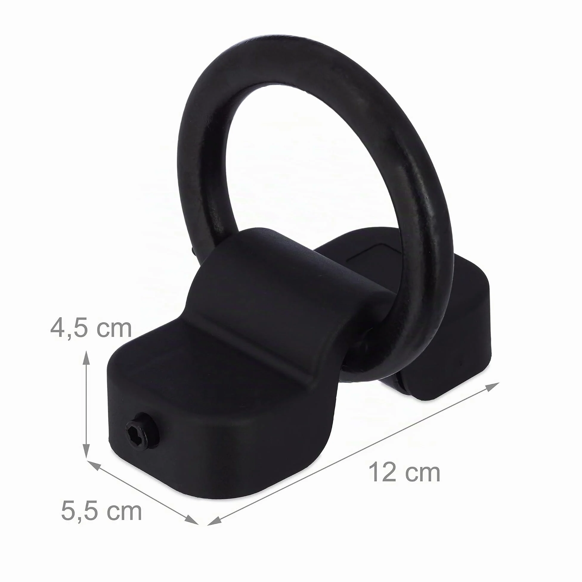 Relaxdays Gancho Pared y Suelo, Anclaje para Bicicleta, Moto, Antirrobo, Aro de 14mm, Acero y Plástico, Negro y Plateado