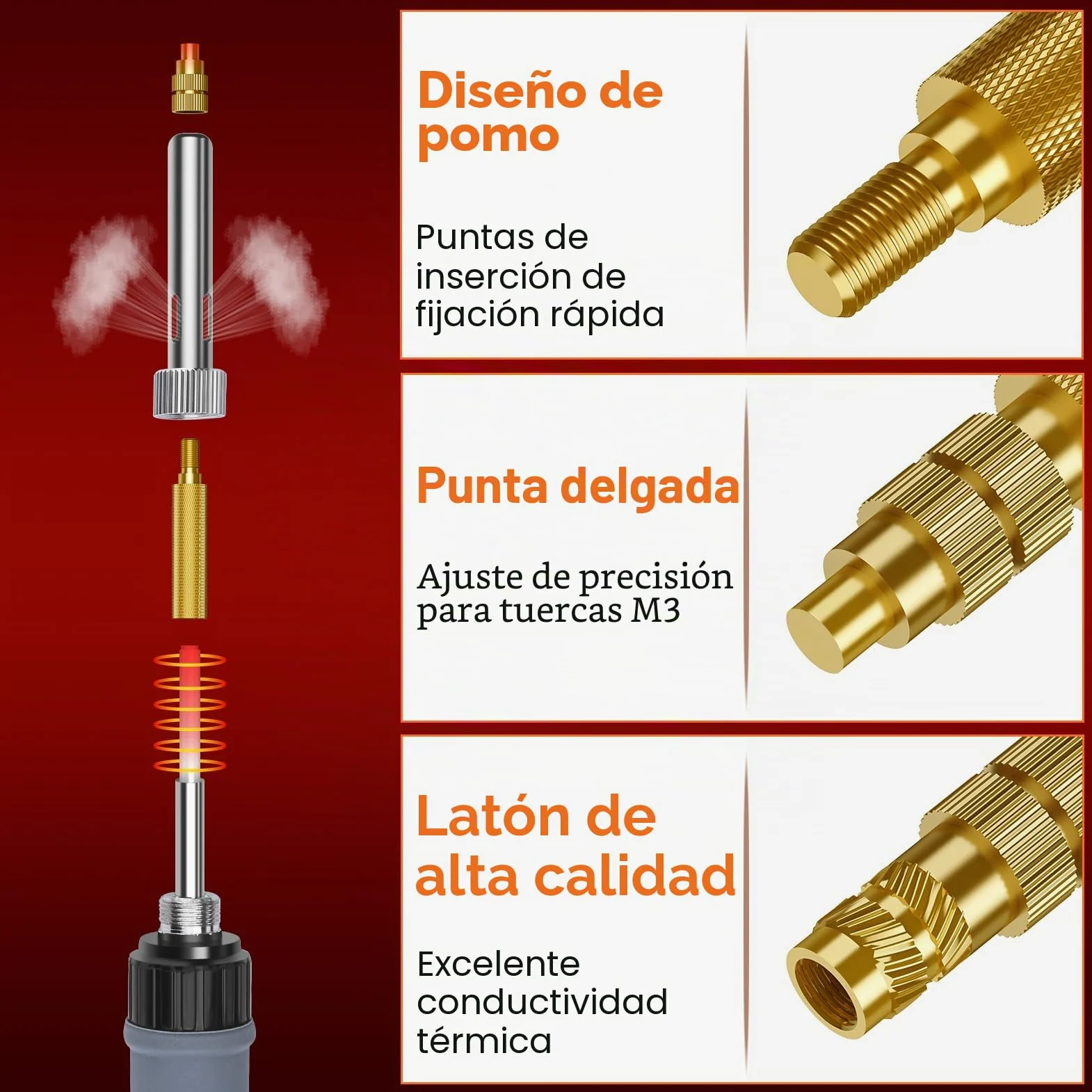 Inserto Roscado M3, Juego de Tornillos Roscados Preciva, Kit de Soldadura (200~500℃), 360 Piezas de Inserto Roscado Metálico M3 con Tornillos y Pernos Surtidos, Accesorios Compatibles con Impresoras