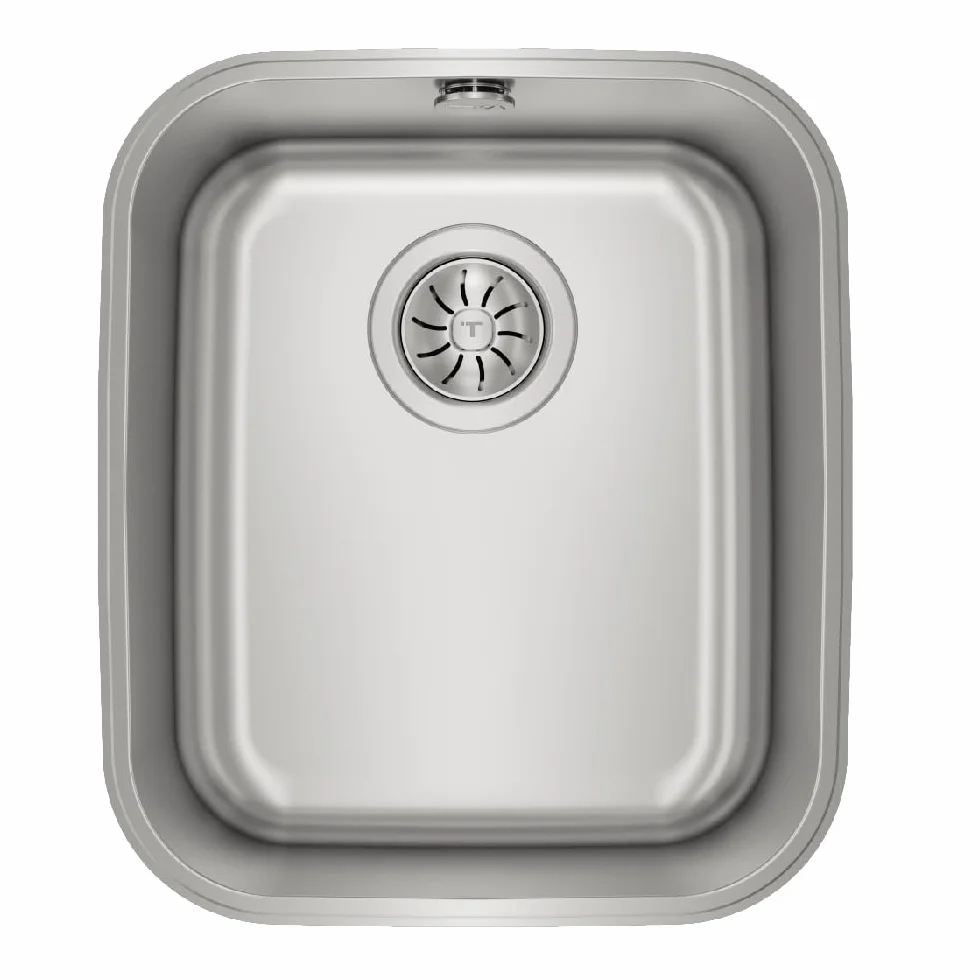 TEKA BE 34.40 - Fregadero Bajo Encimera, 1 Cubeta, para Mueble de 45cm, Cubeta de Acero Inoxidable, Fácil Instalación, Diseño Moderno, Color Acero Inoxidable