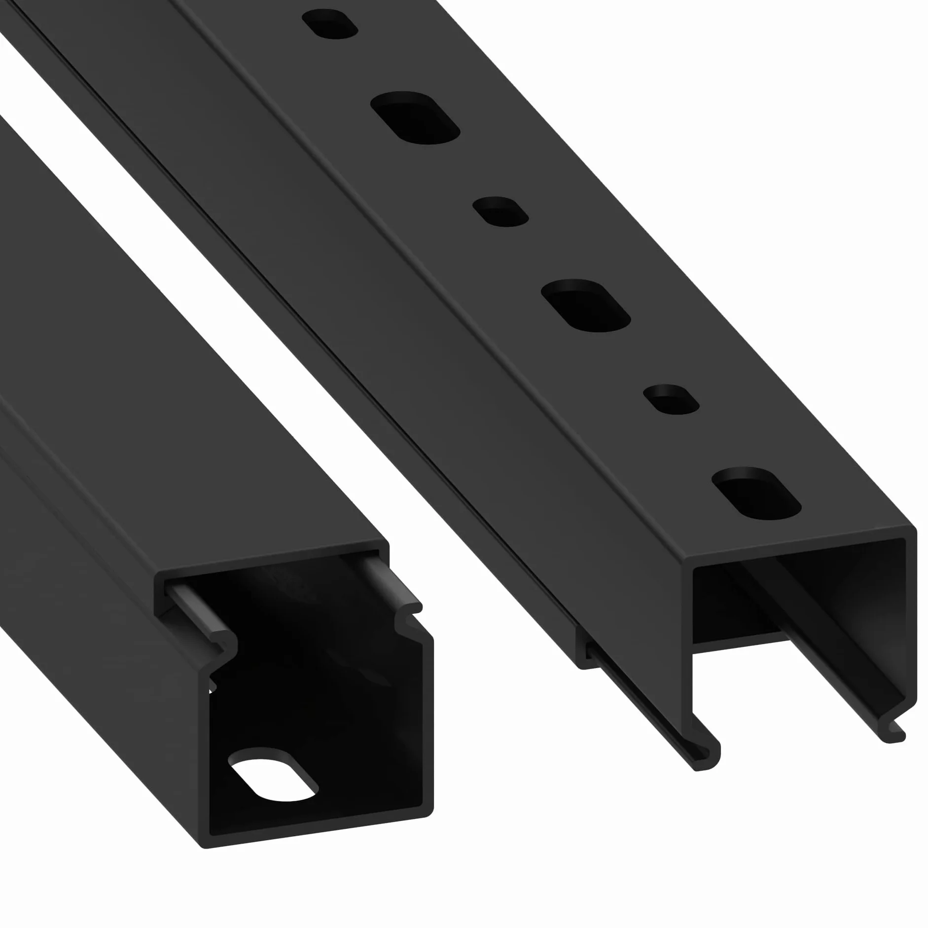 Canal para Cables Cablecoach Habengut CC10110 (con Orificios de Montaje en la Base) 25x25 mm de PVC, Color: Negro, Longitud 4 m (4 x 1 m de Longitud)