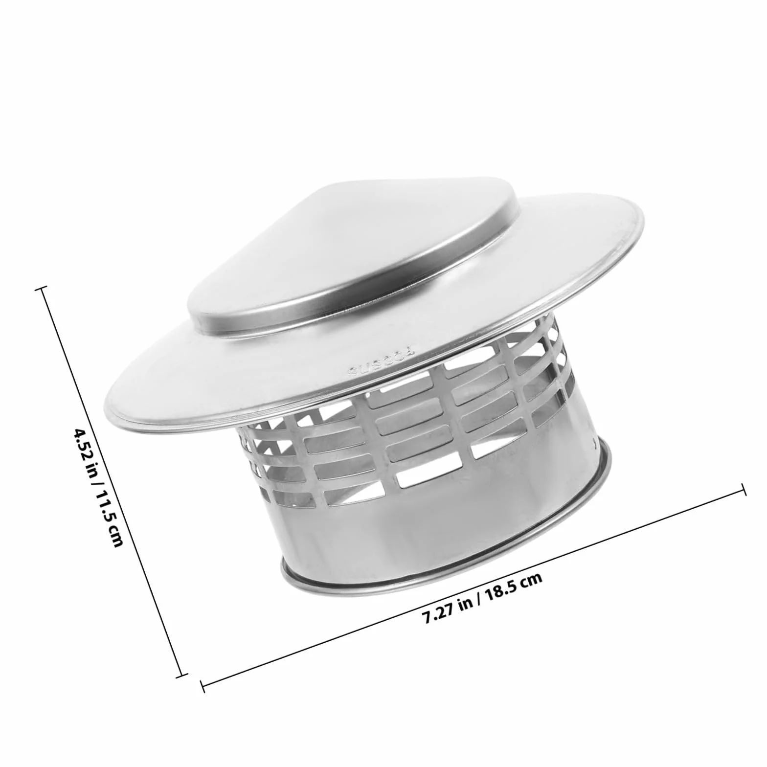 Sombrerete de Ventilación para Techo de 110 MM en Acero Inoxidable 304, Cubierta para Conductos de Humo y Sistema de Escape en Espacios Residenciales