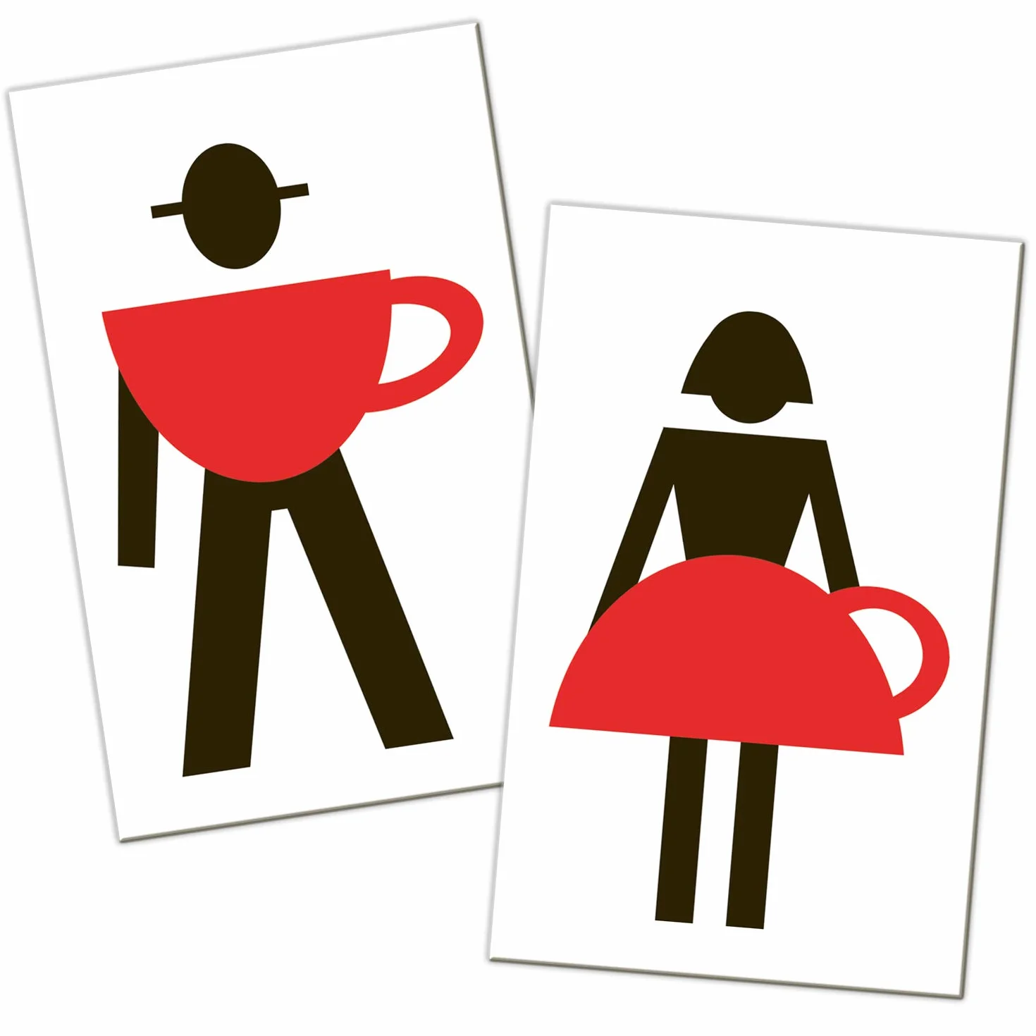Logbuch-Verlag 2 placas WC puerta de baño de aluminio 10 x 16 cm negro y rojo hombre mujer - cartel wc puerta original - pegatina puerta baño wc