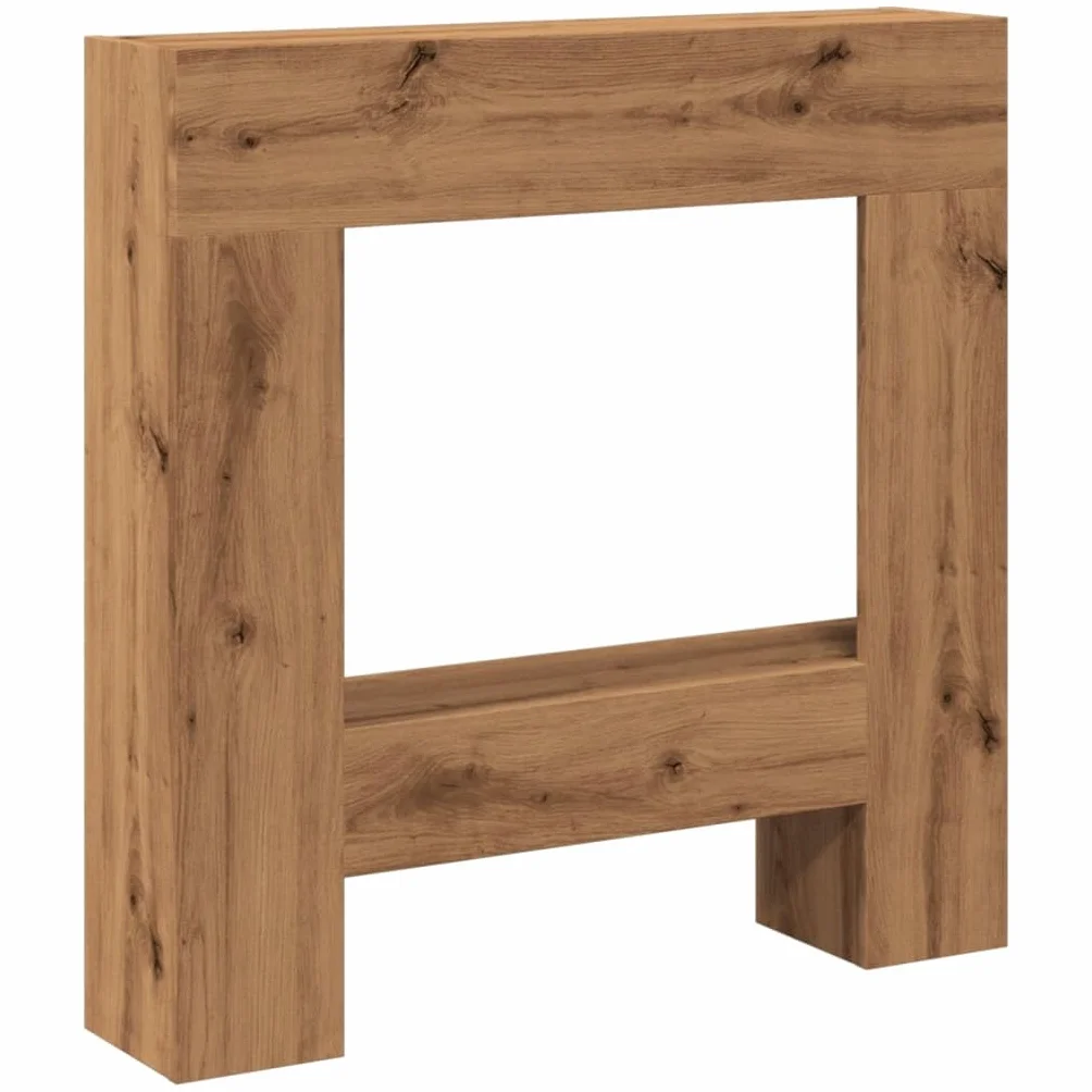 vidaXL Borde de Chimenea Madera ingeniería Roble Artisan 81x18x82 cm, Envolvente de Chimenea, repisa de Chimenea, repisa de Chimenea