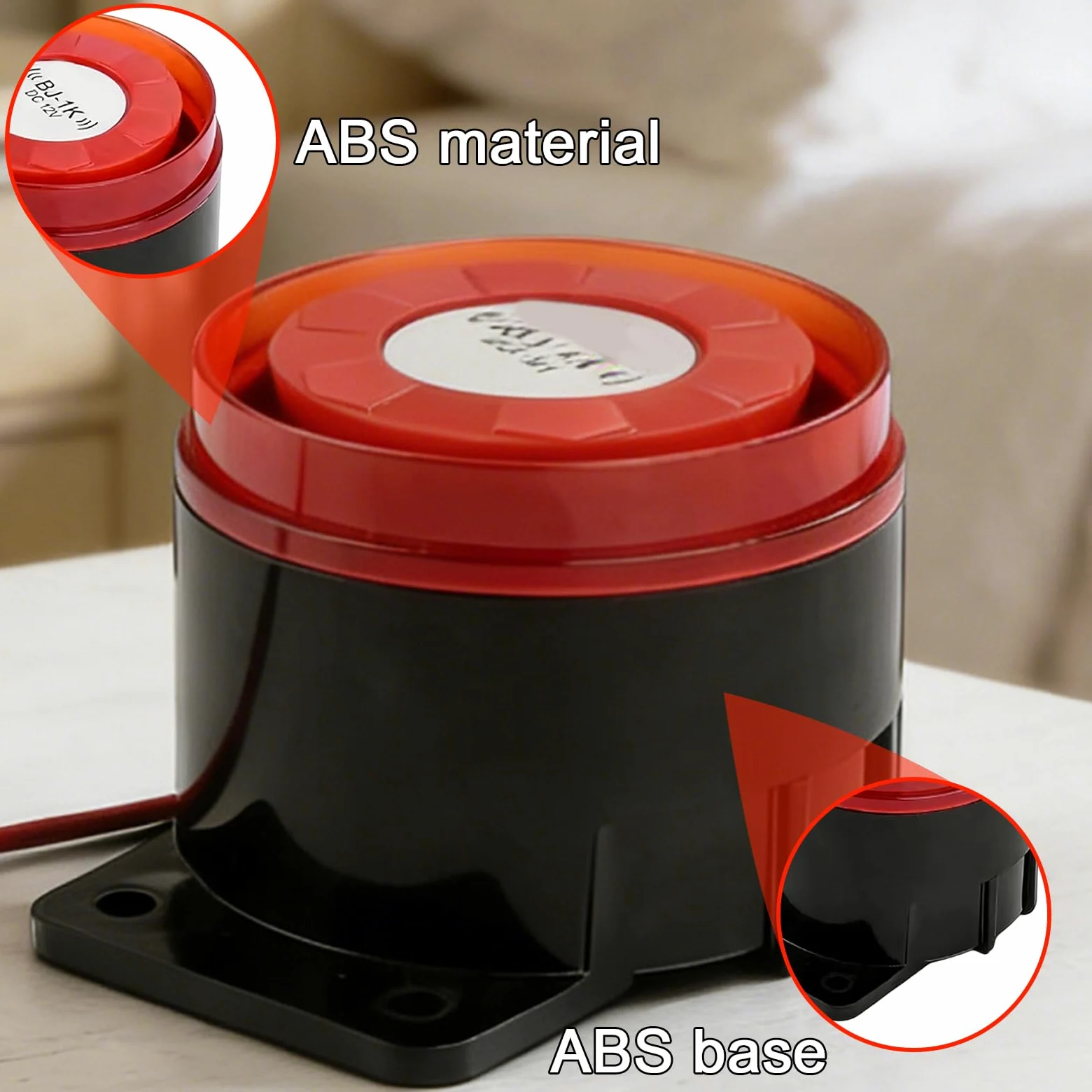 BAIFULAI 3 unidades DC 12 V Mini Sound Light Alarma Luz intermitente 120 dB sirena estroboscópica alarma falsa 1 W, IP54, alarma con cable, luz intermitente para emergencia, evacuación y seguridad